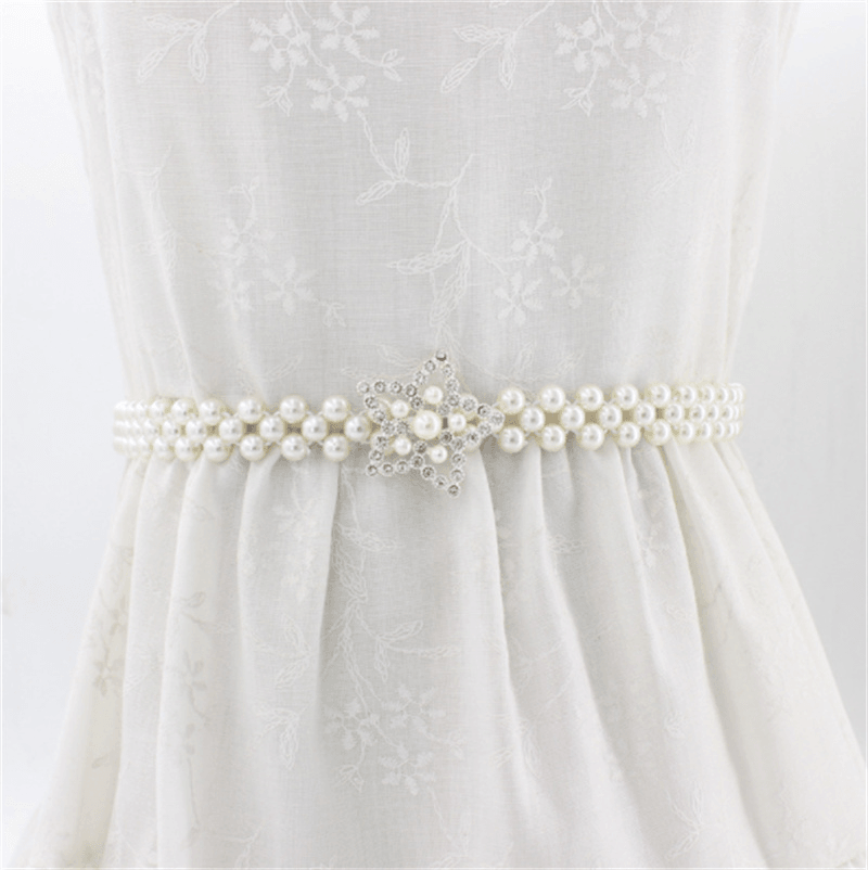 Women'S Rhinestone Pearl Waist Chain Fashion Dress Decoration