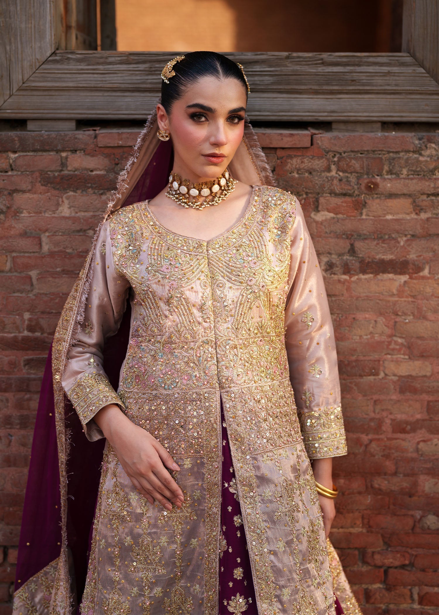 net Lehenga in Blush pink