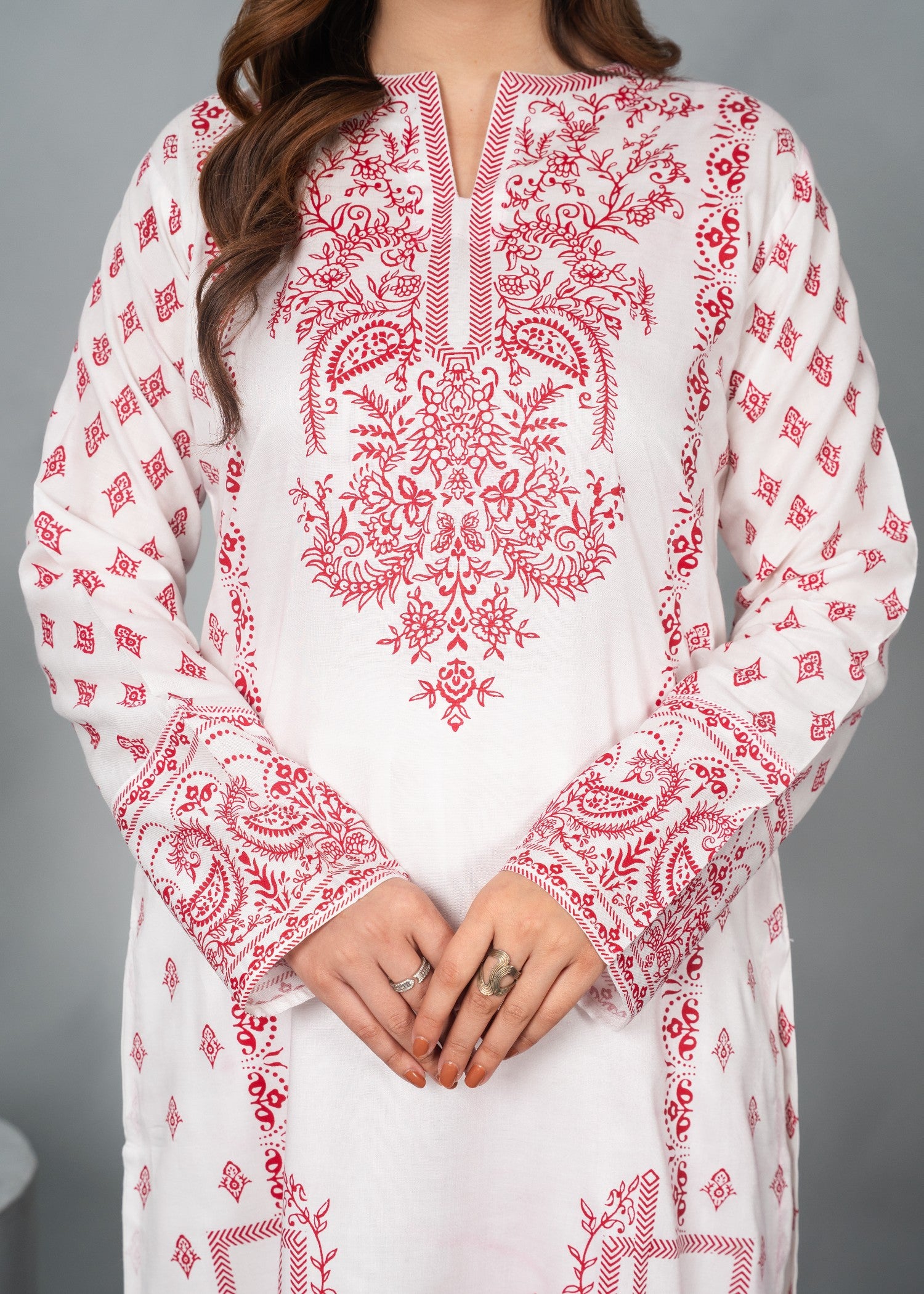linen Kurta Set in White