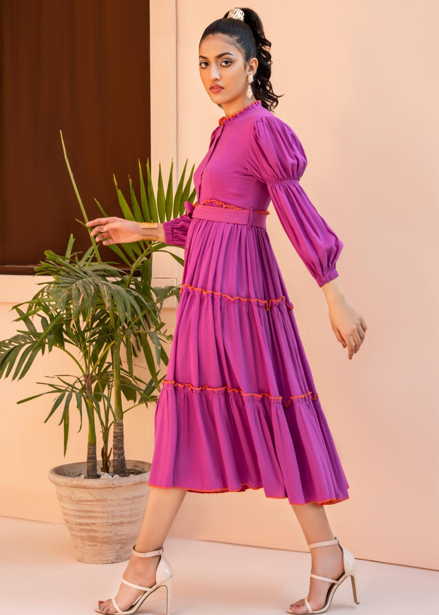 lawn Dress in Orchid