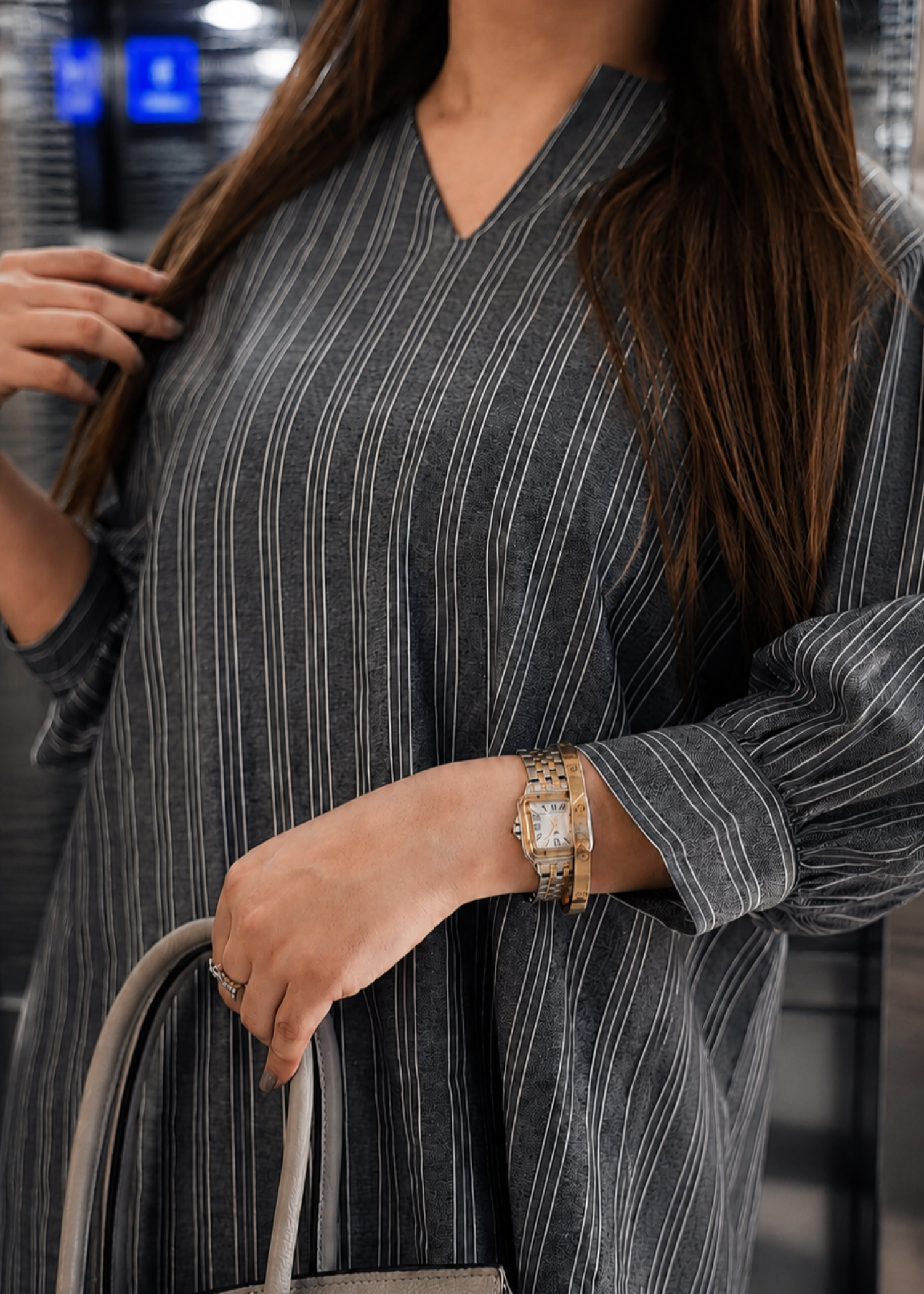 polycotton Kaftan in Charcoal