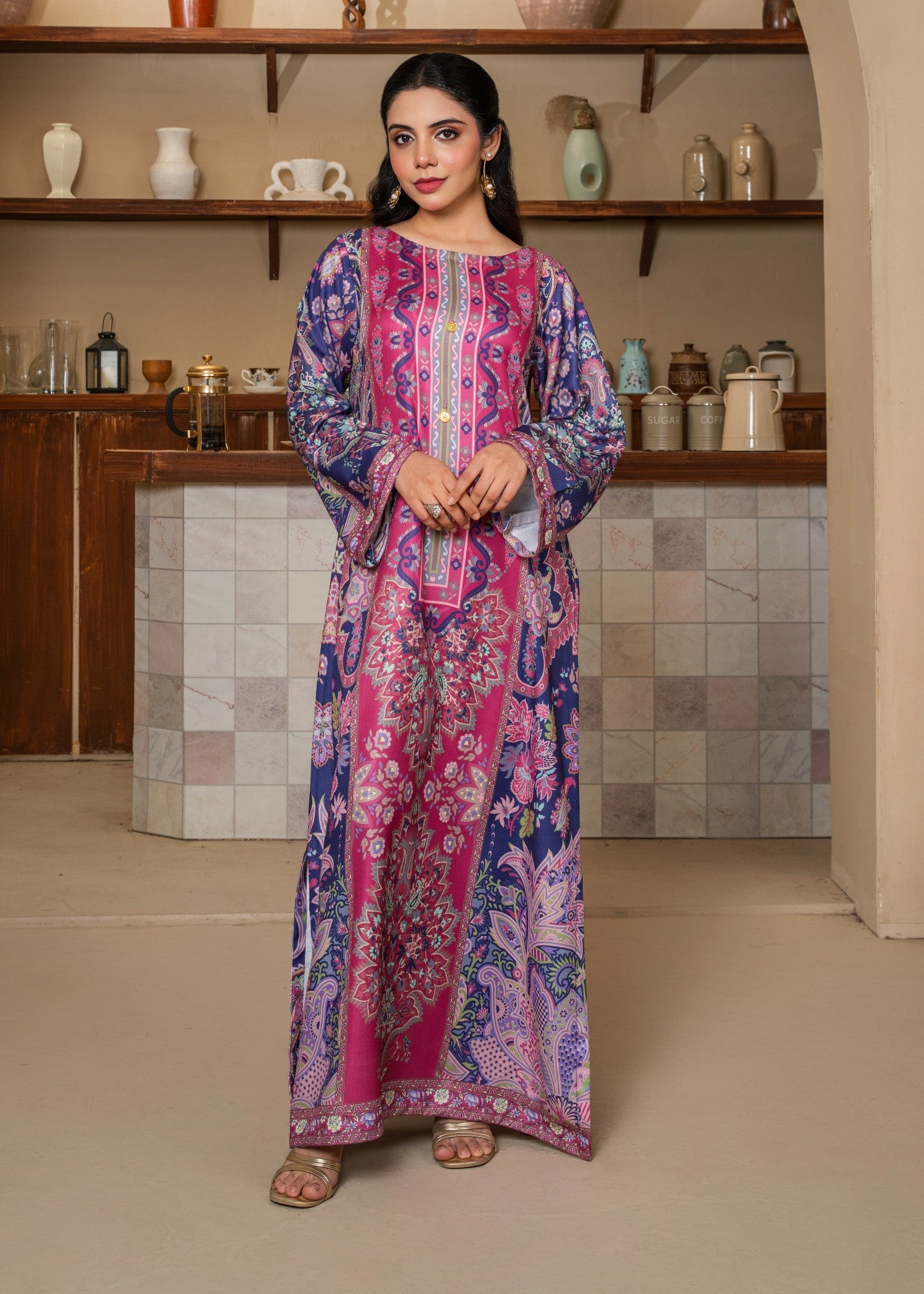 pashmina Kaftan in Multi