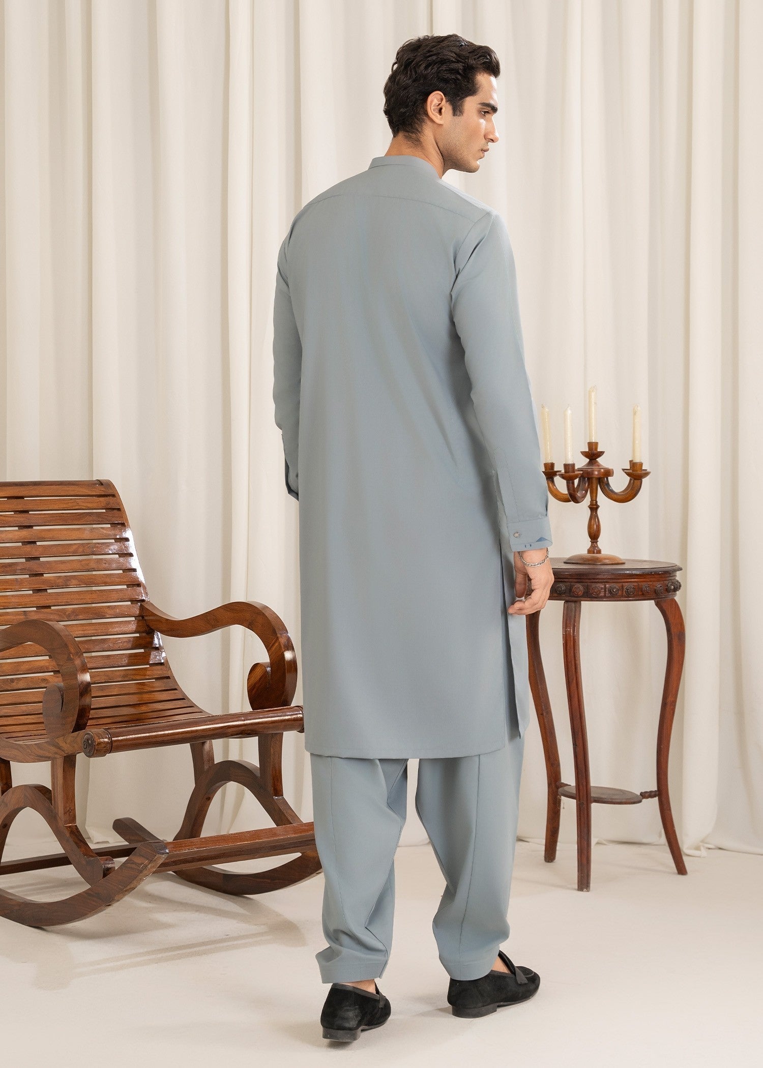 wash & wear Shalwar Kameez in Ice blue by Buraq