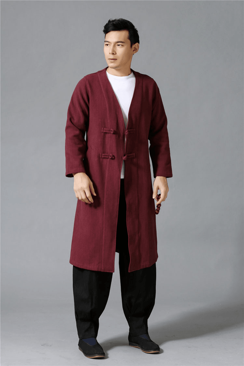 Large Size Men'S Jacket with Chinese Disc Button