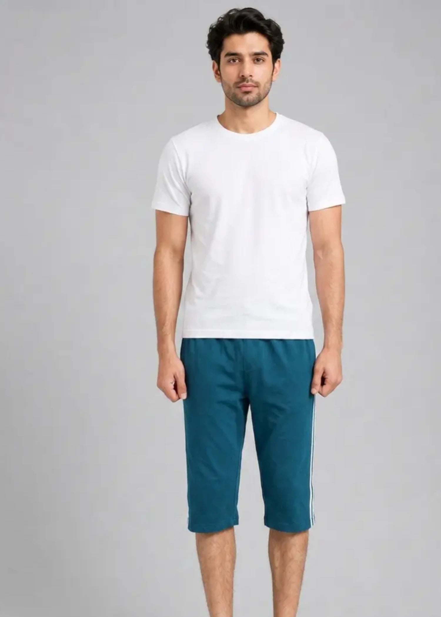 cotton jersey Shorts in Teal by Hinz