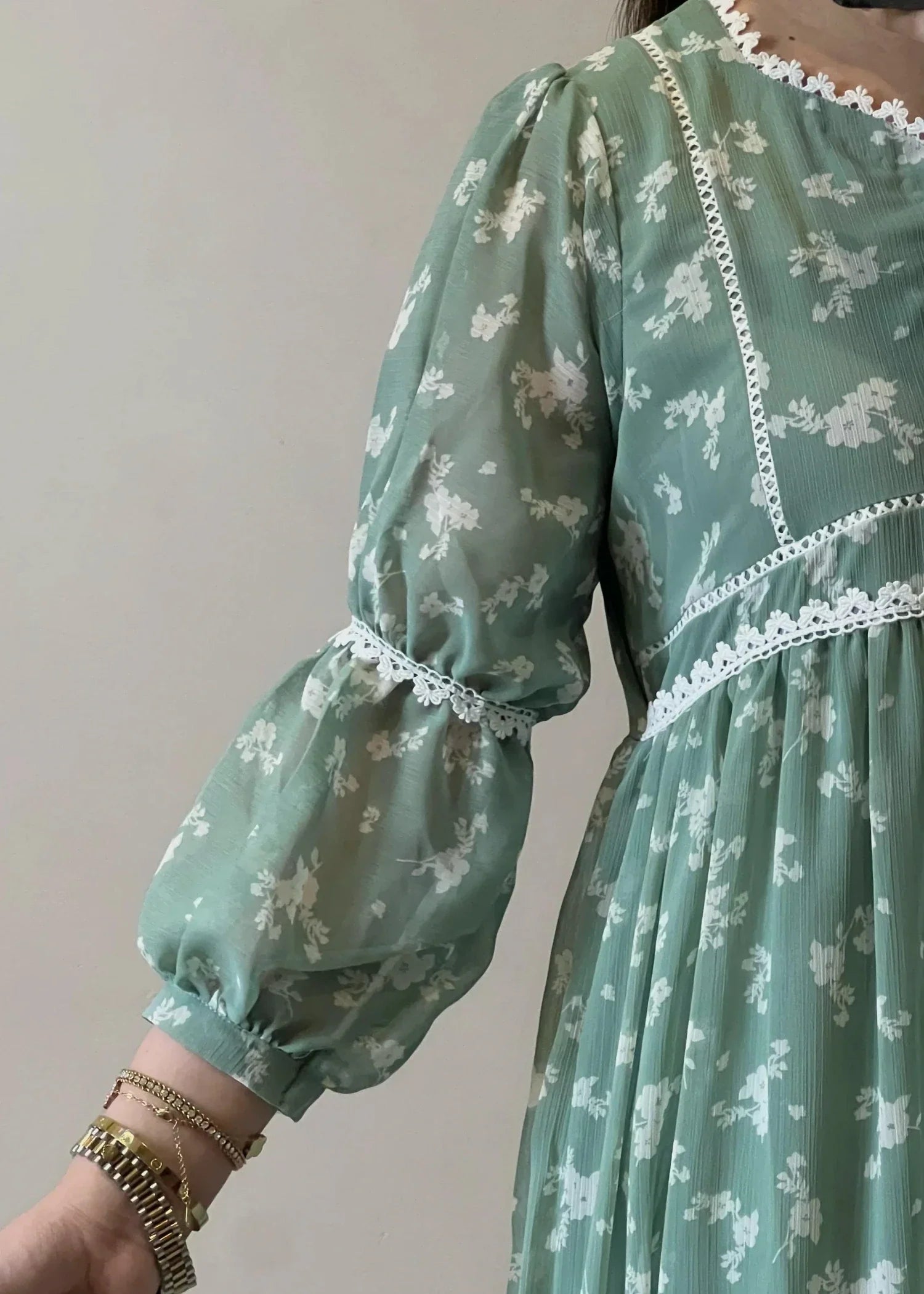 chiffon Frock in Mint green