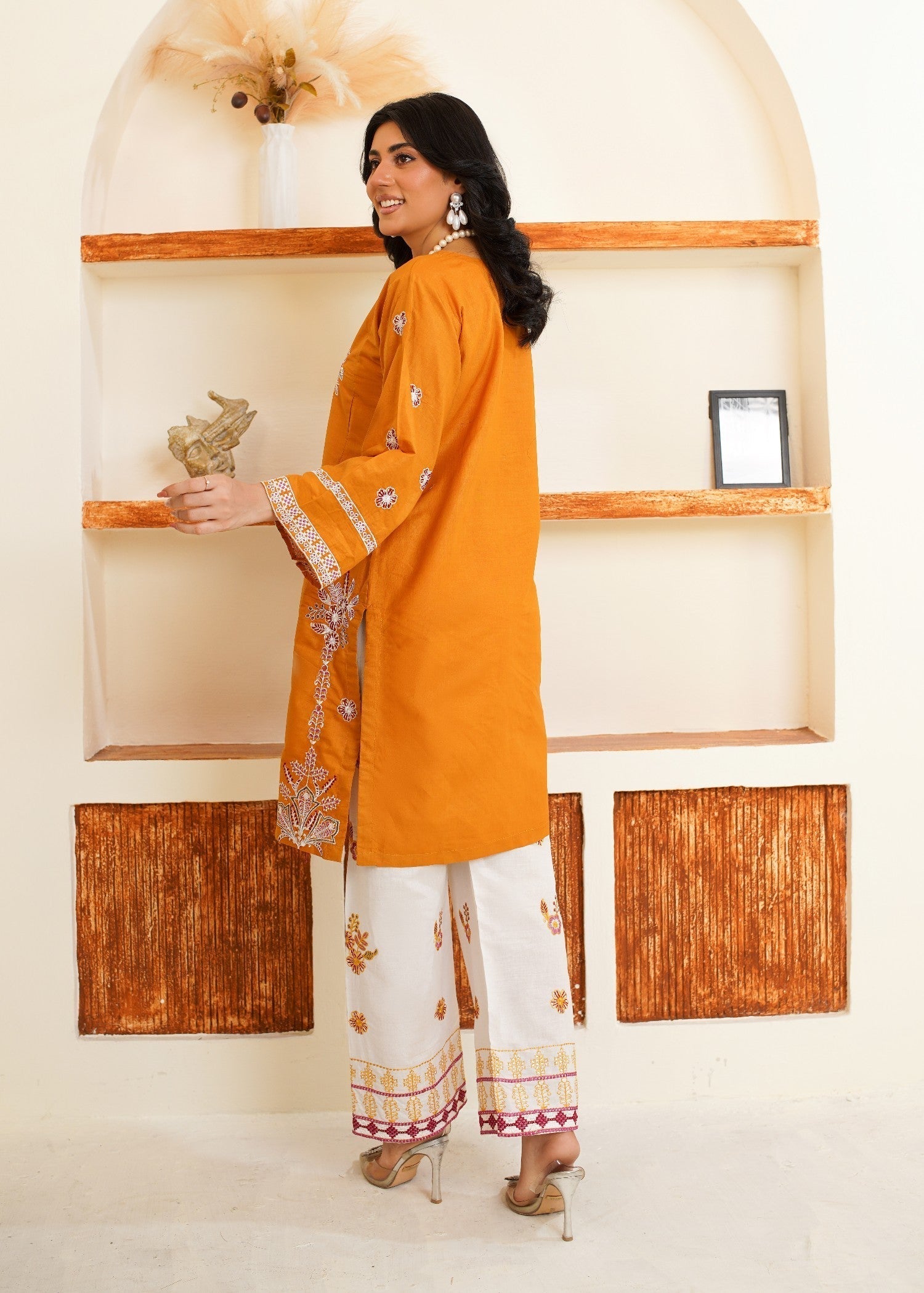 cotton Kurta Set in Mari gold