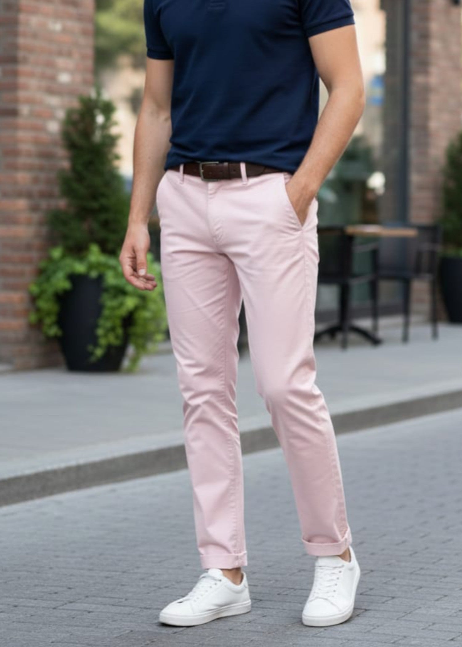 cotton Pants in Tea rose pink