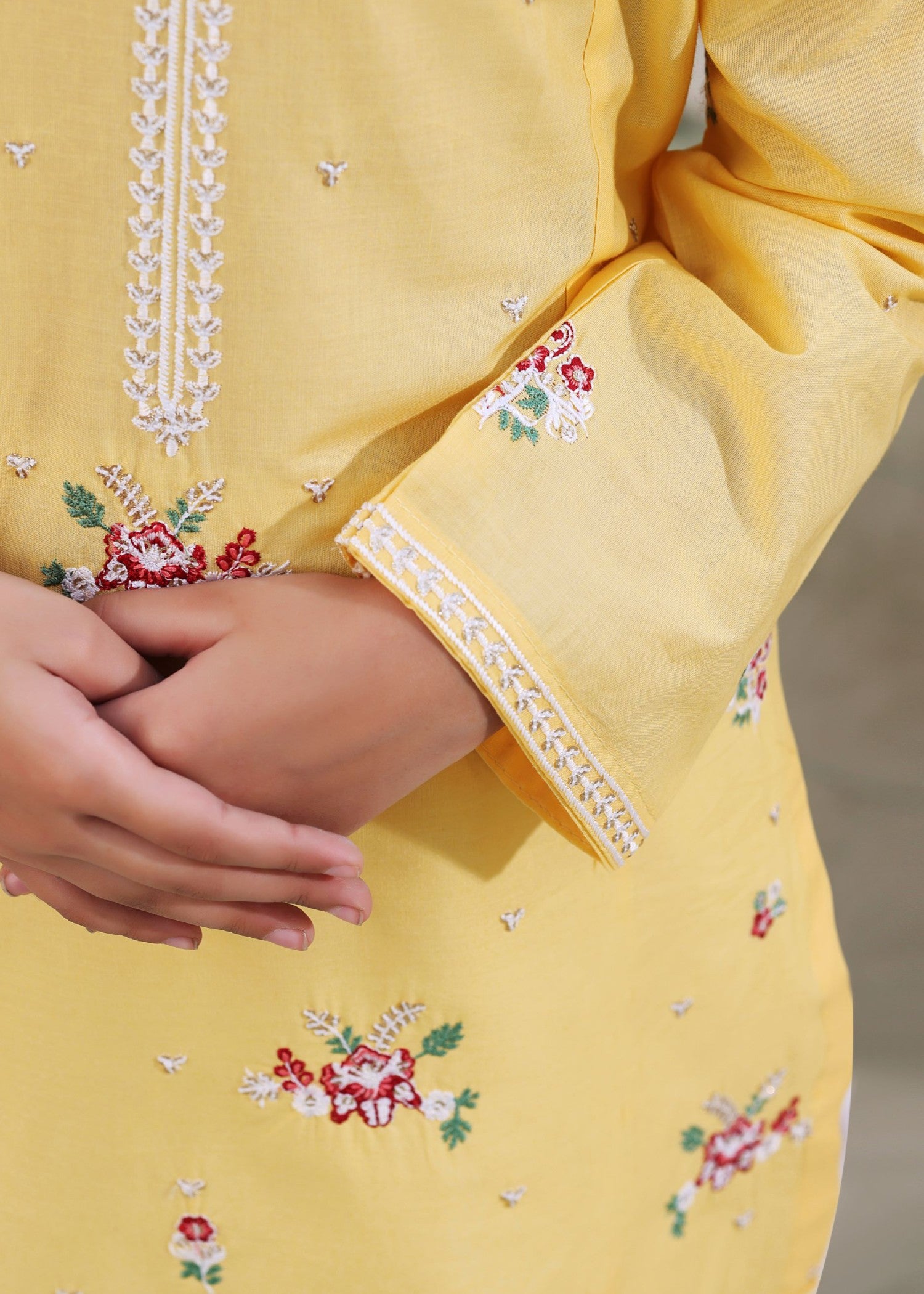 cotton Kurta Set in Lemon