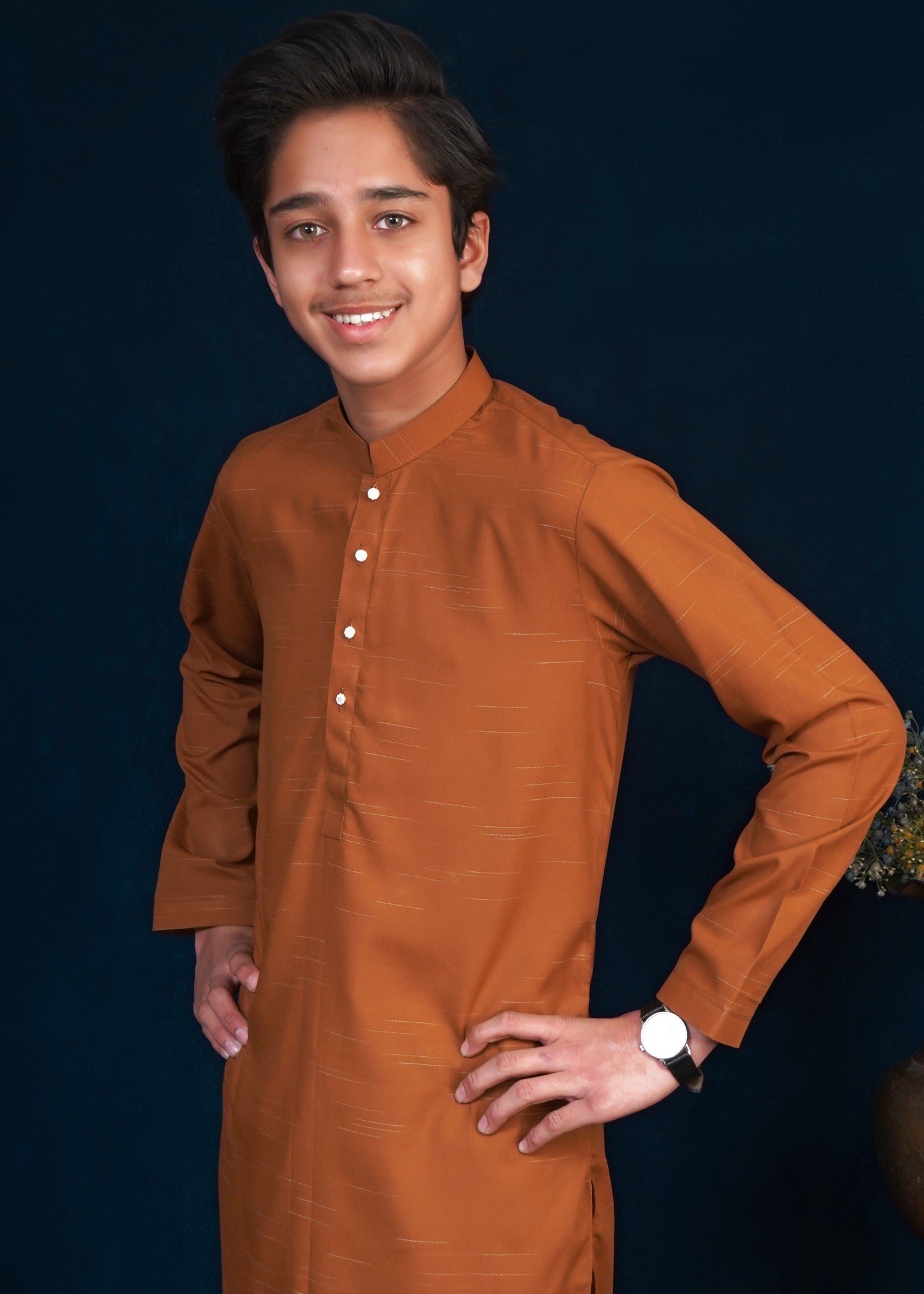 wash & wear Kurta Set in Hazelwood brown