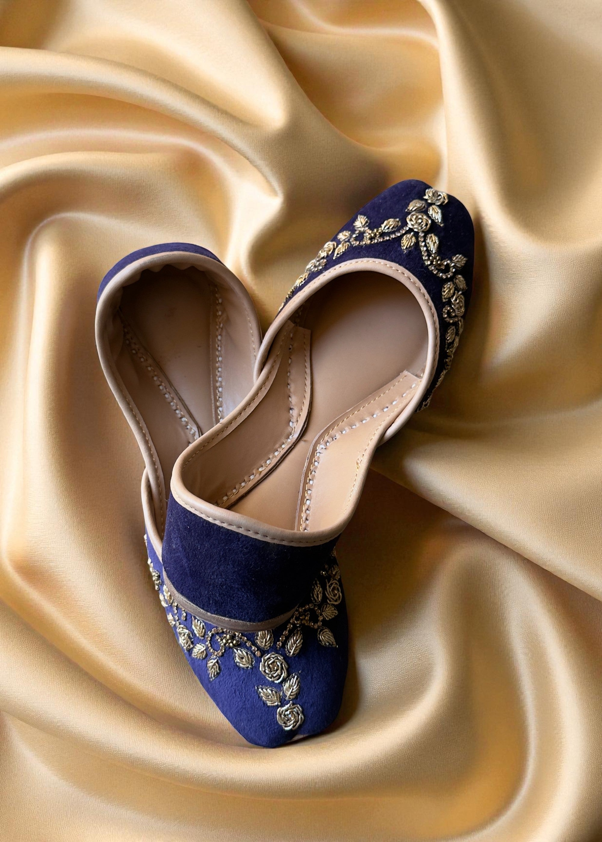 Khussa in Royal blue by - High Quality Women Khussa XGO8770