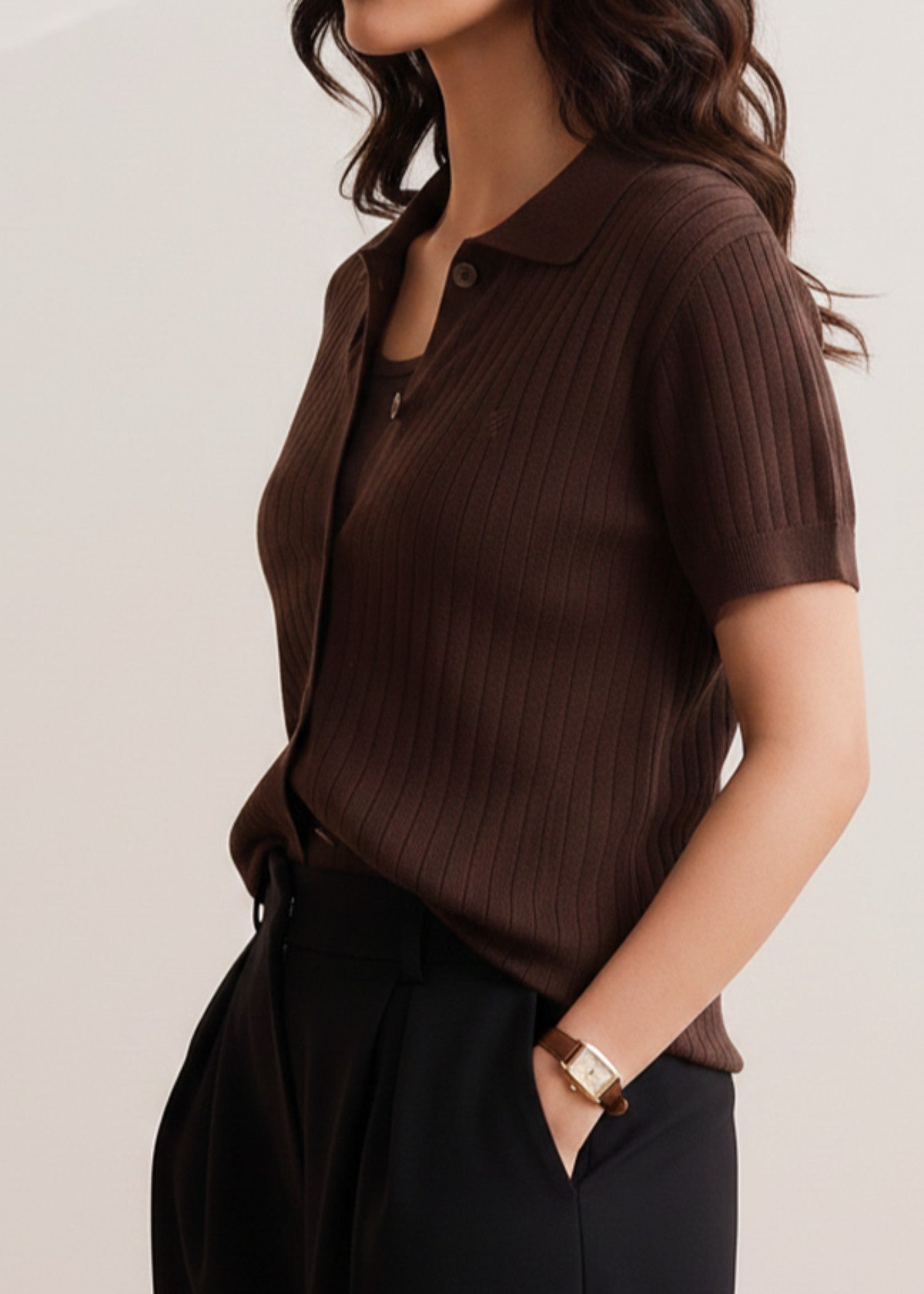 cotton Cardigan in Chocolate brown