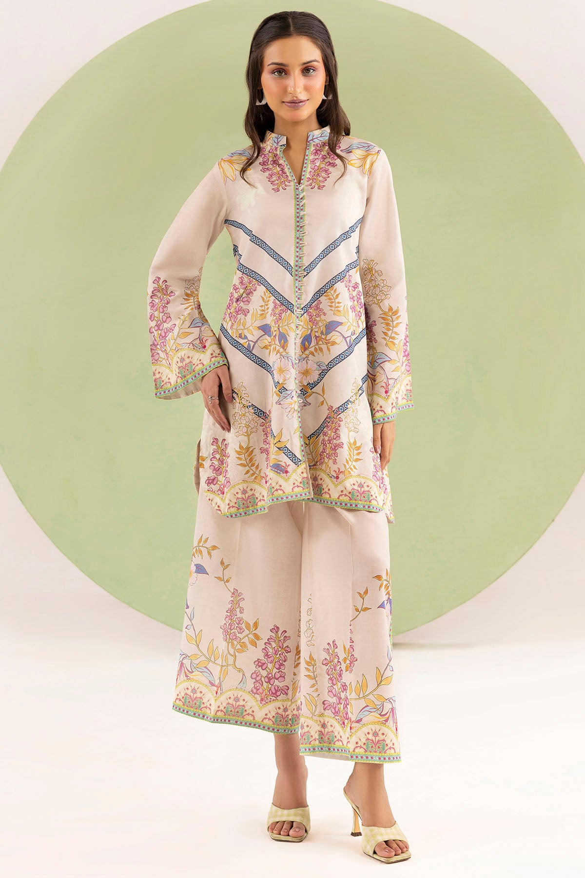 cambric Kurta Set in Baby pink