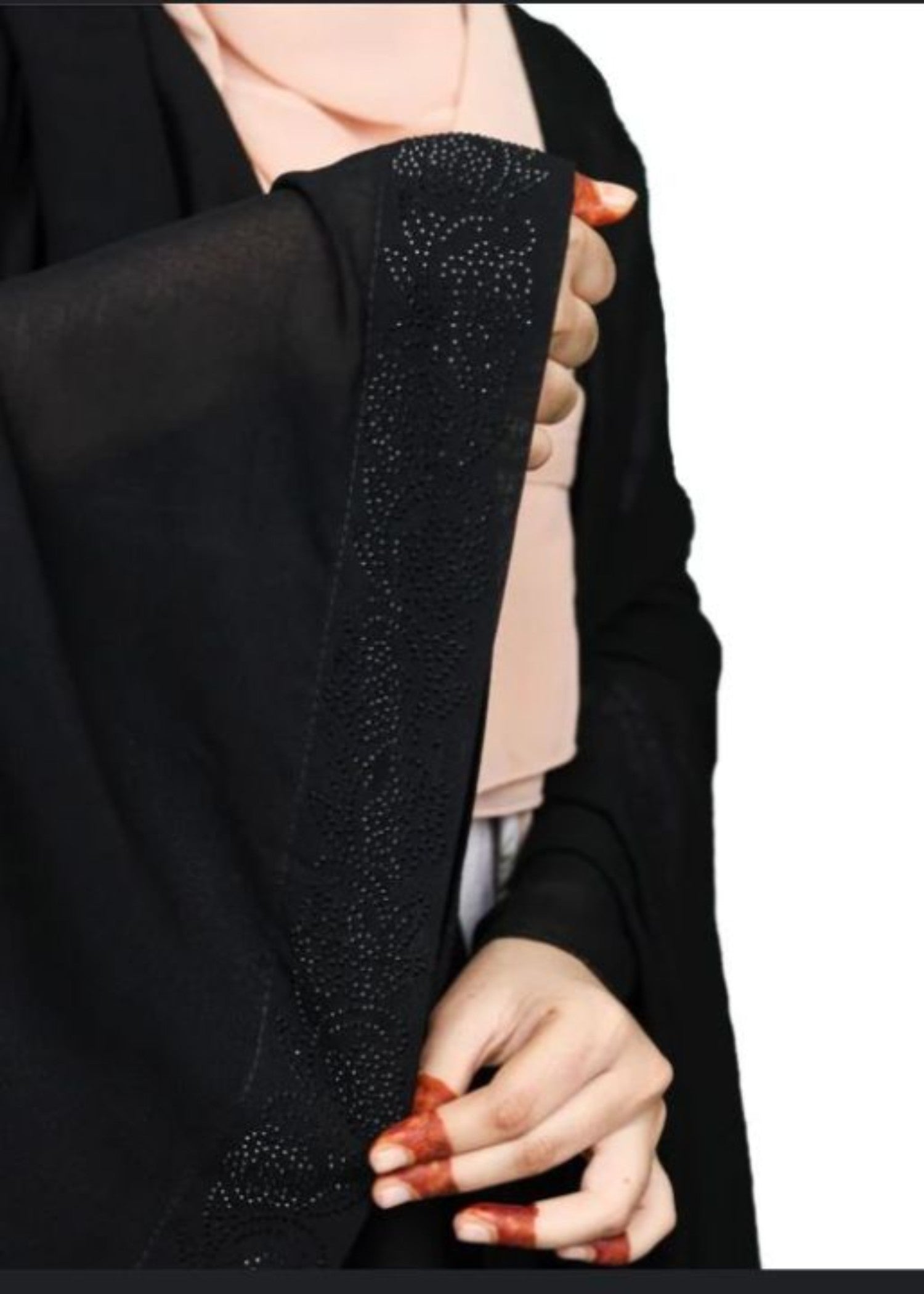 crepe georgette Chaddar in Black