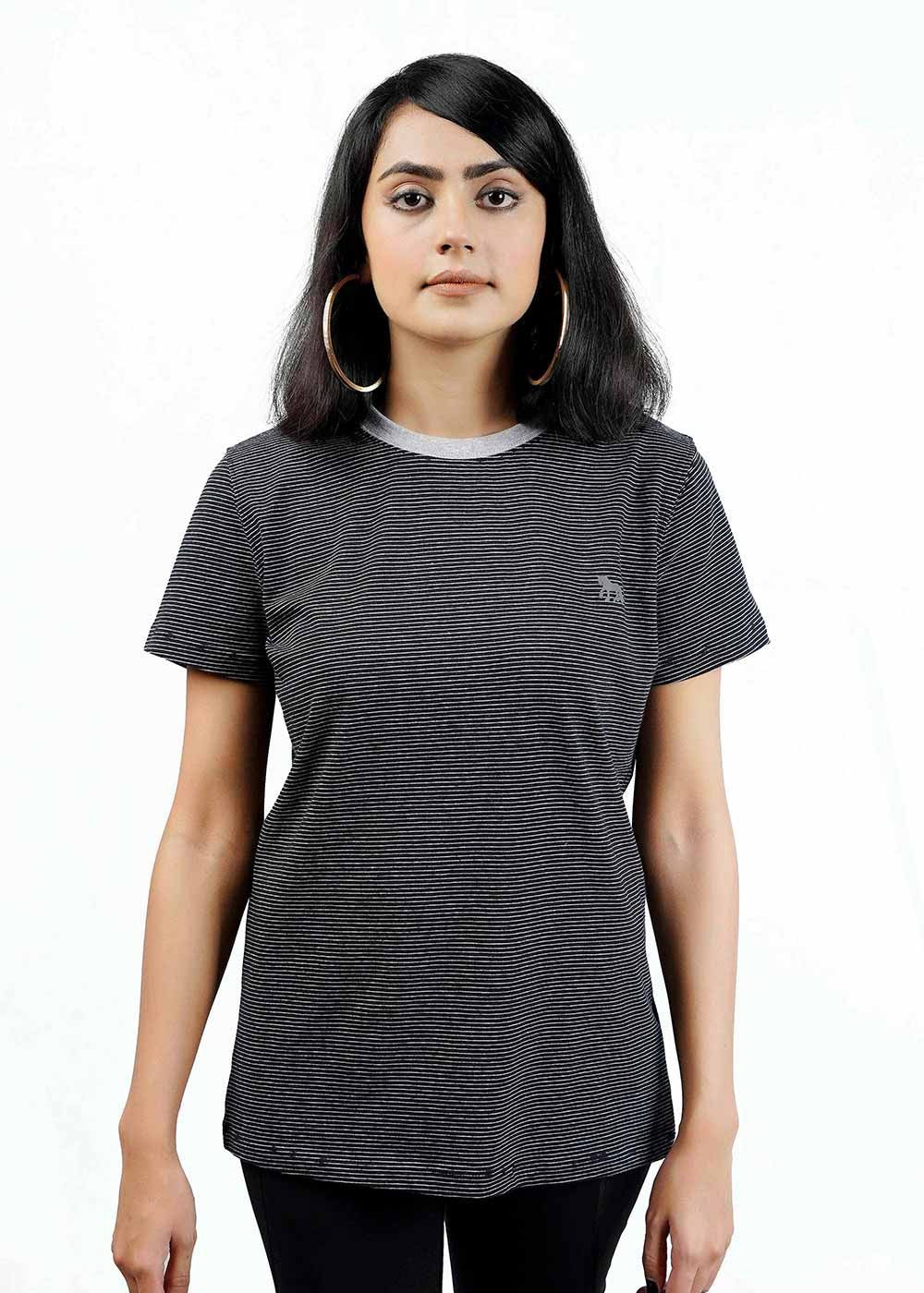 single jersey knit T Shirt in Graphite