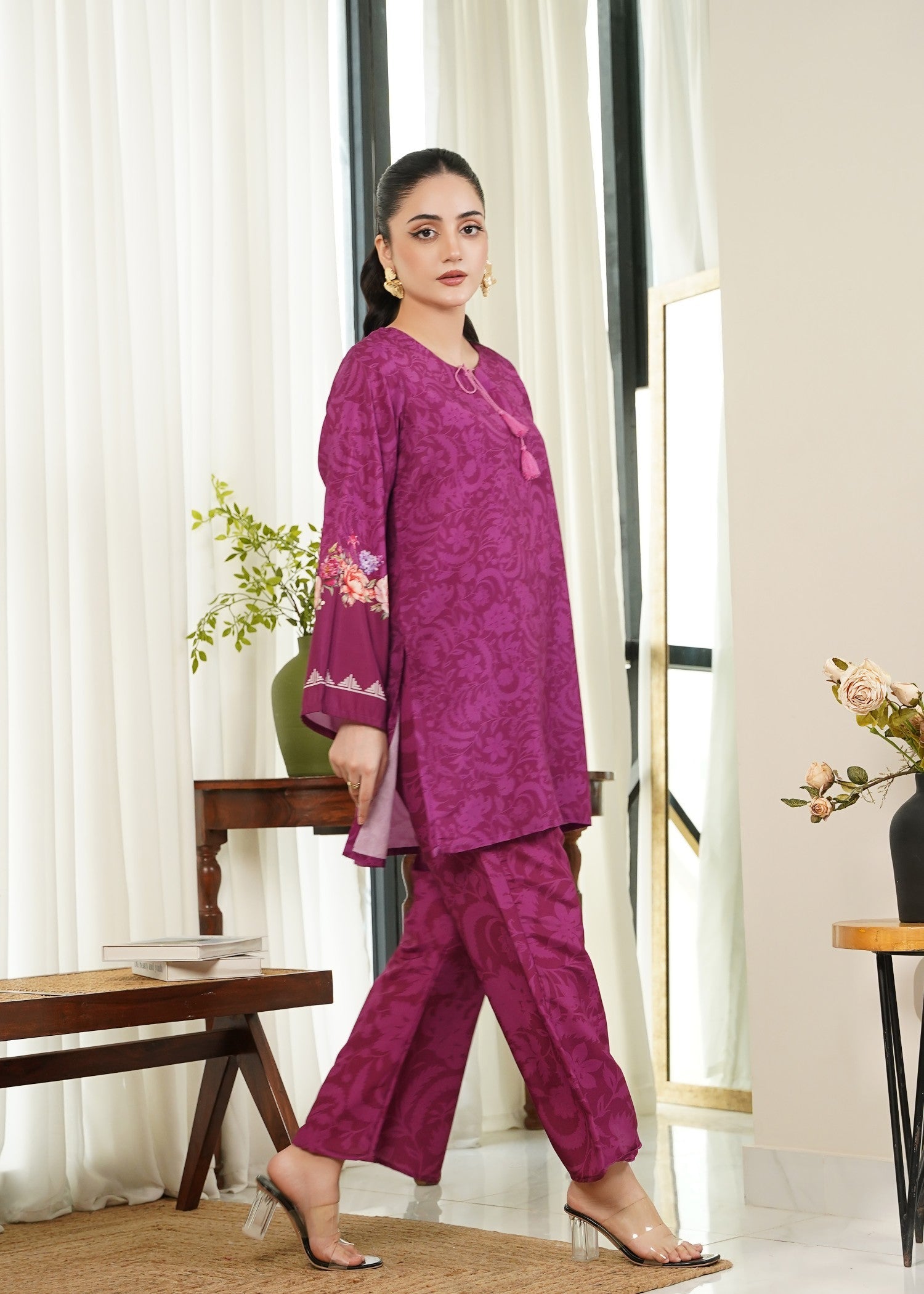 cambric Co Ord Sets in Plum purple