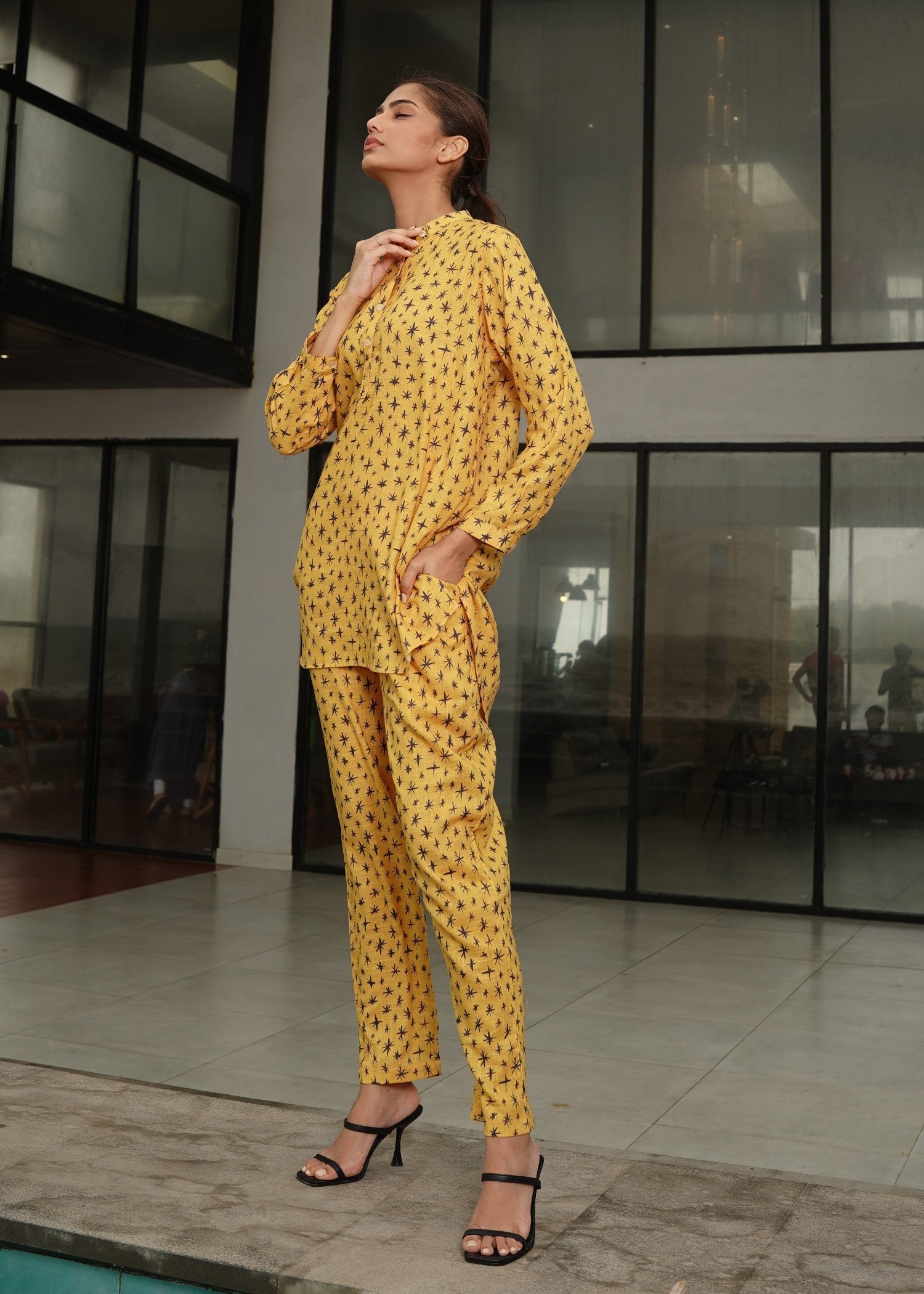 khaddar Co Ord Sets in Yellow