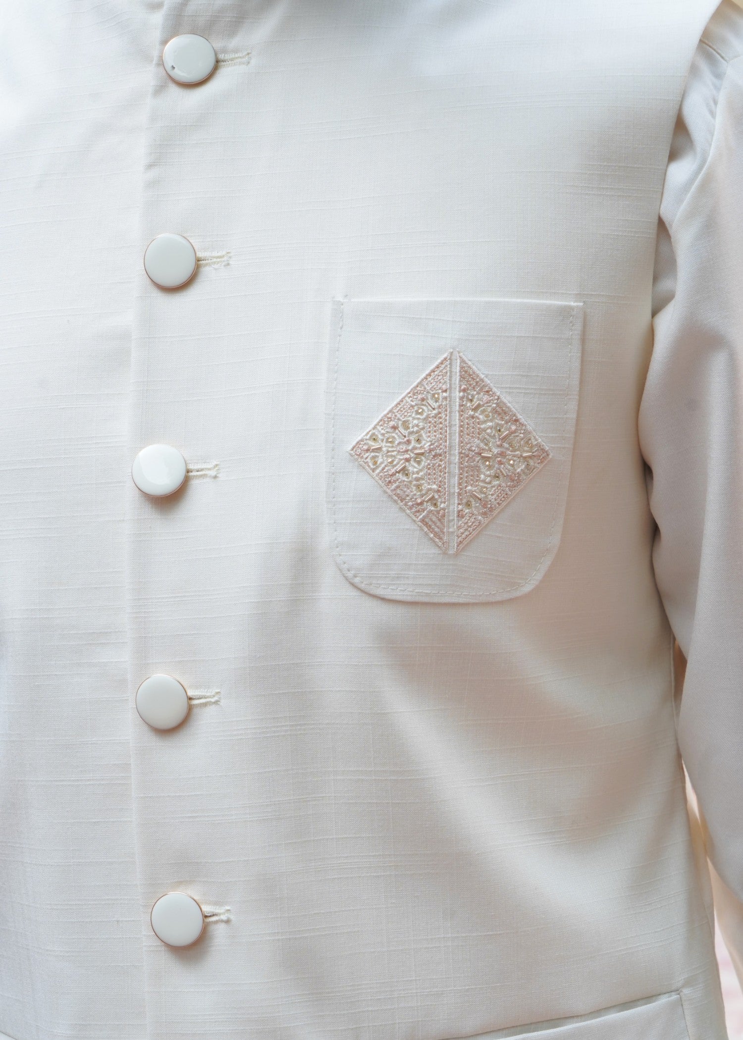 wool Waistcoat in Off-white
