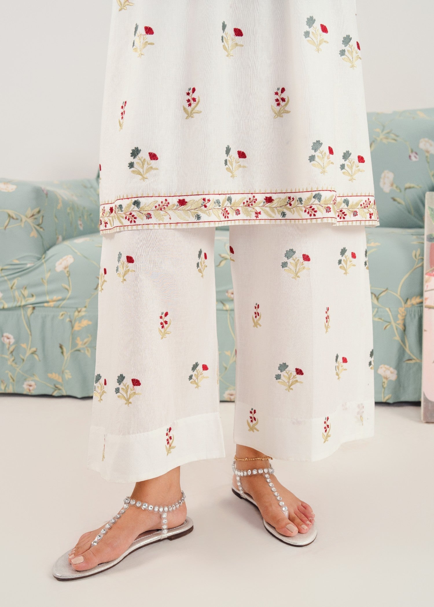cotton Short Frock in White
