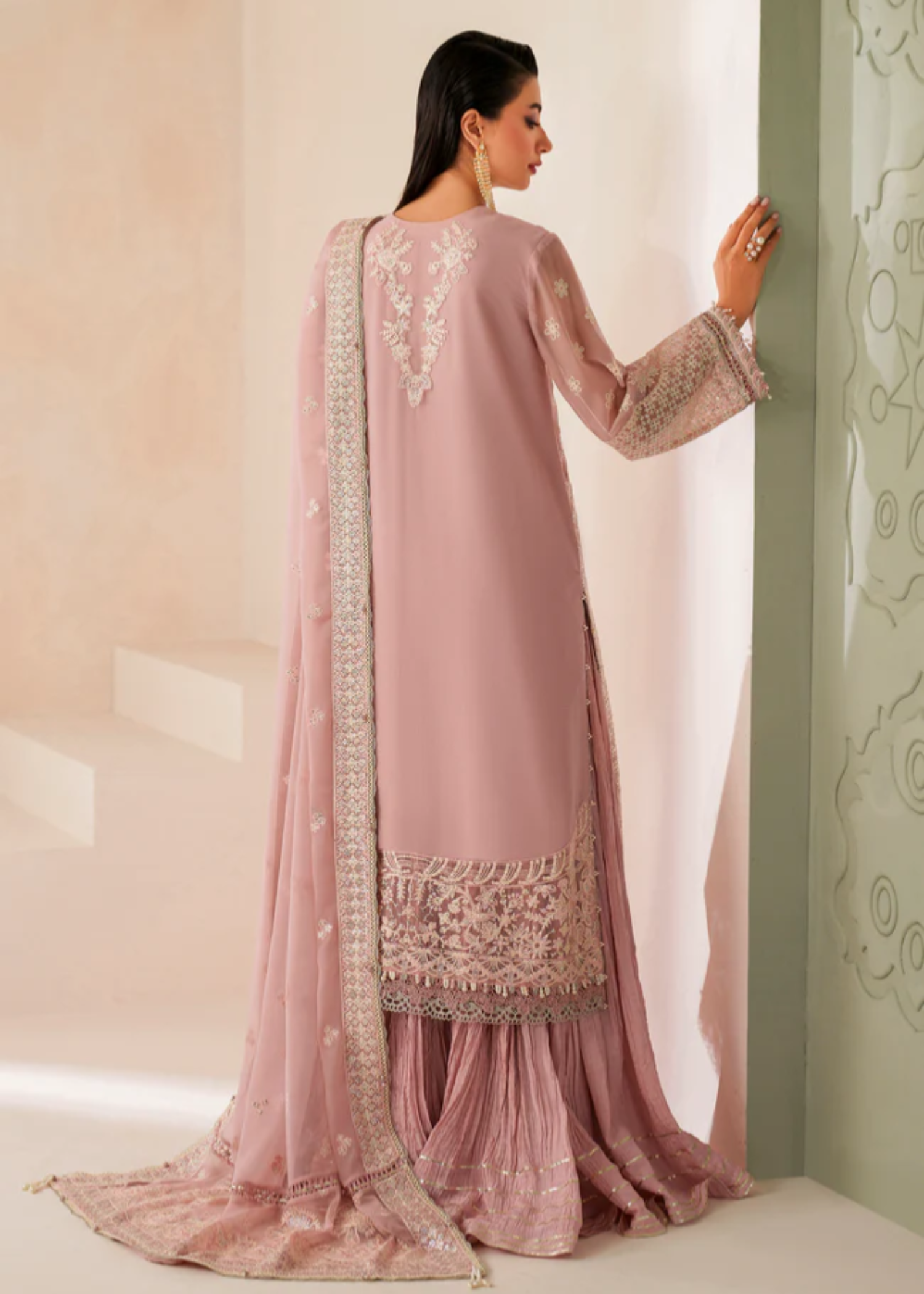 chiffon Unstitched in Pink