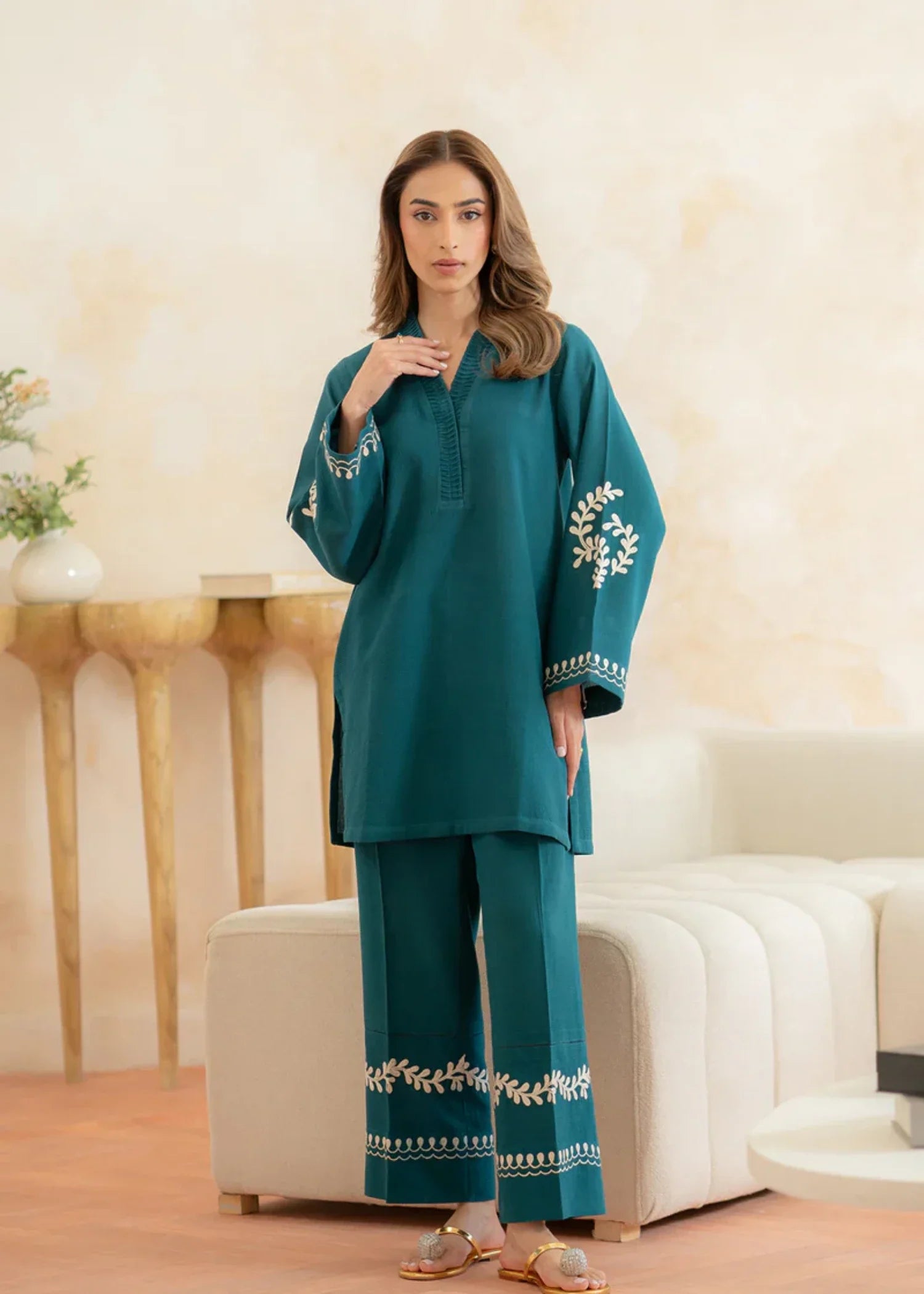 dobby Co Ord Sets in Teal