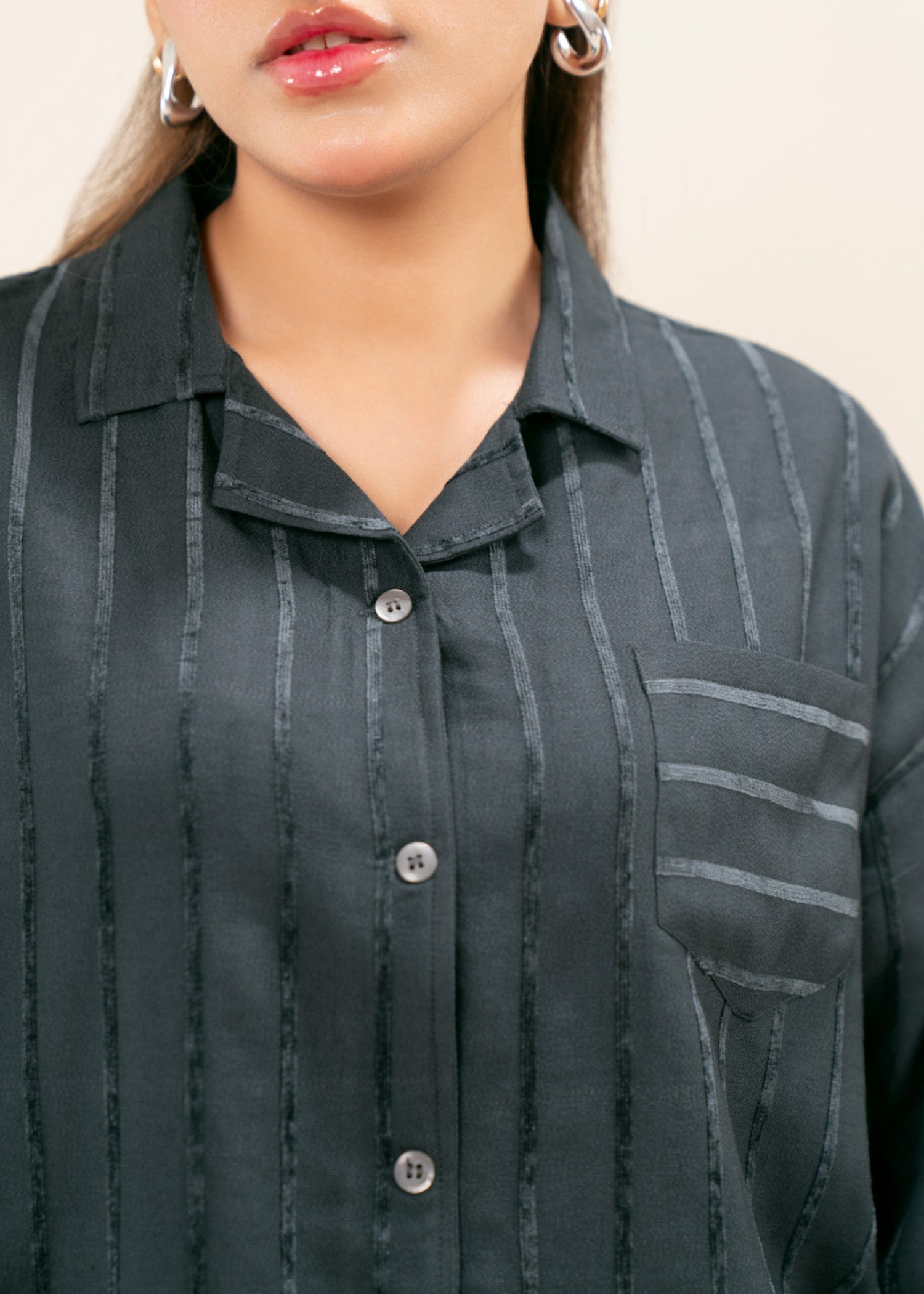 crepe Top in Charcoal
