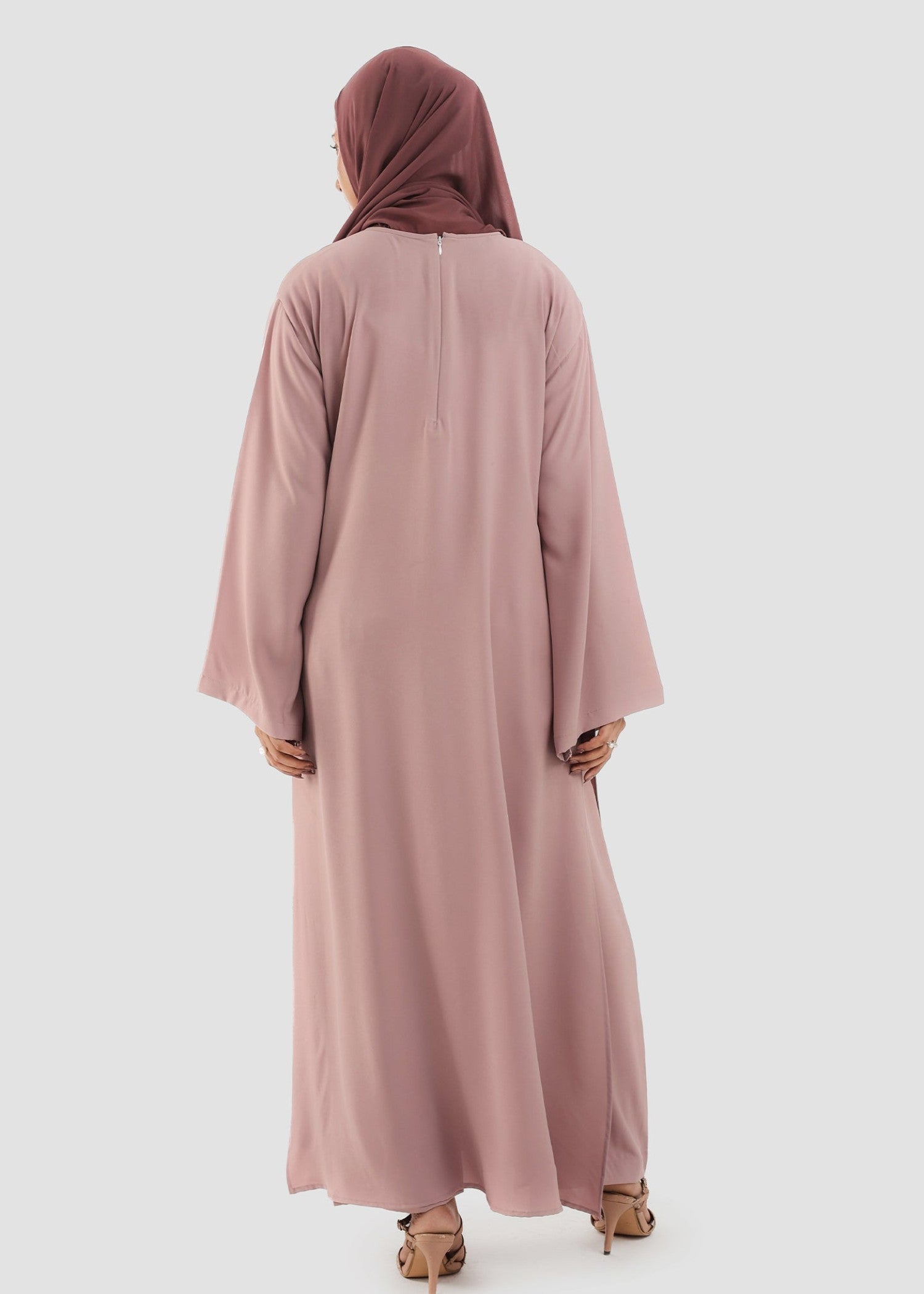 polyester-spandex Abaya in Rose pink