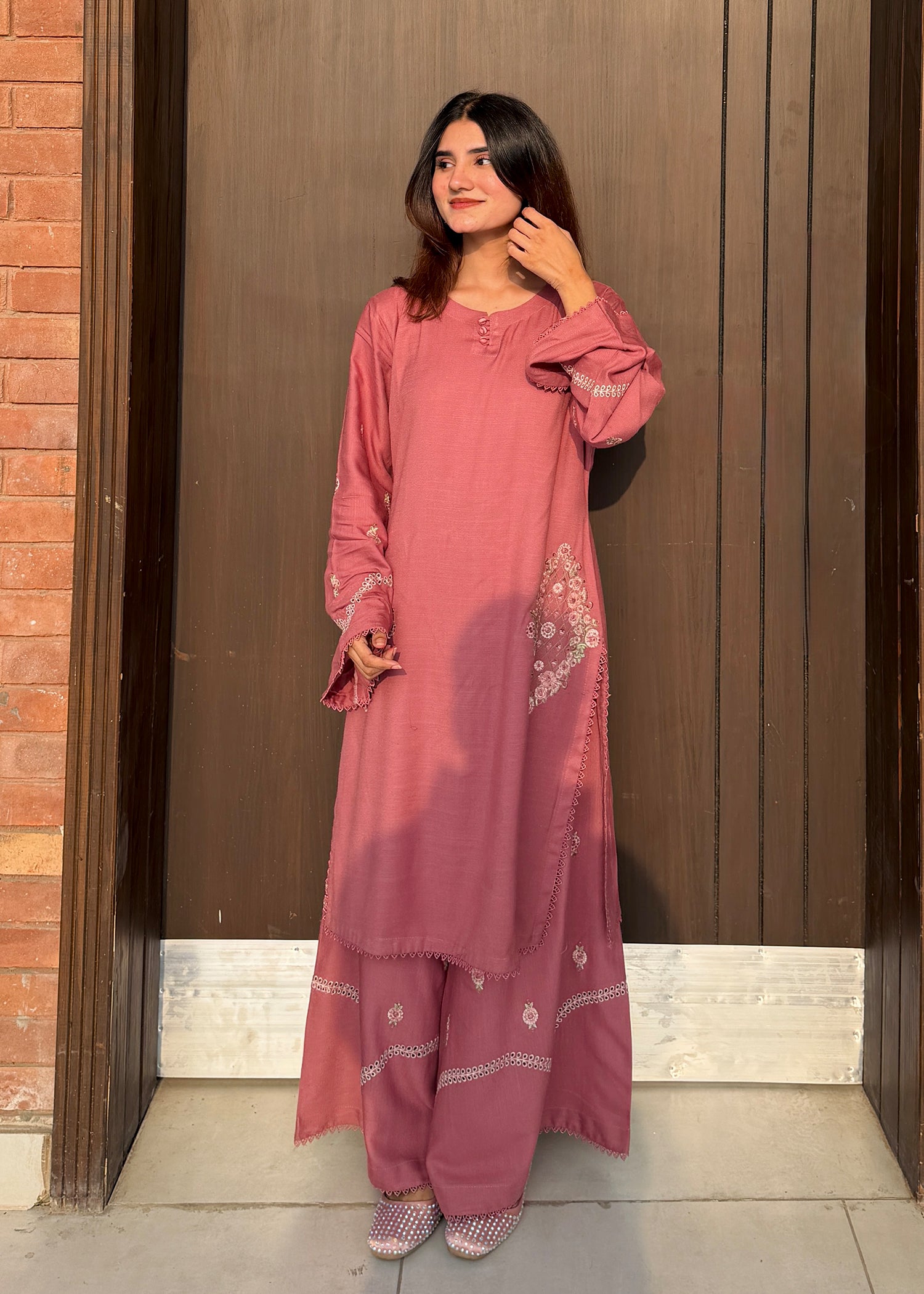 dhanak Co Ord Sets in Pink