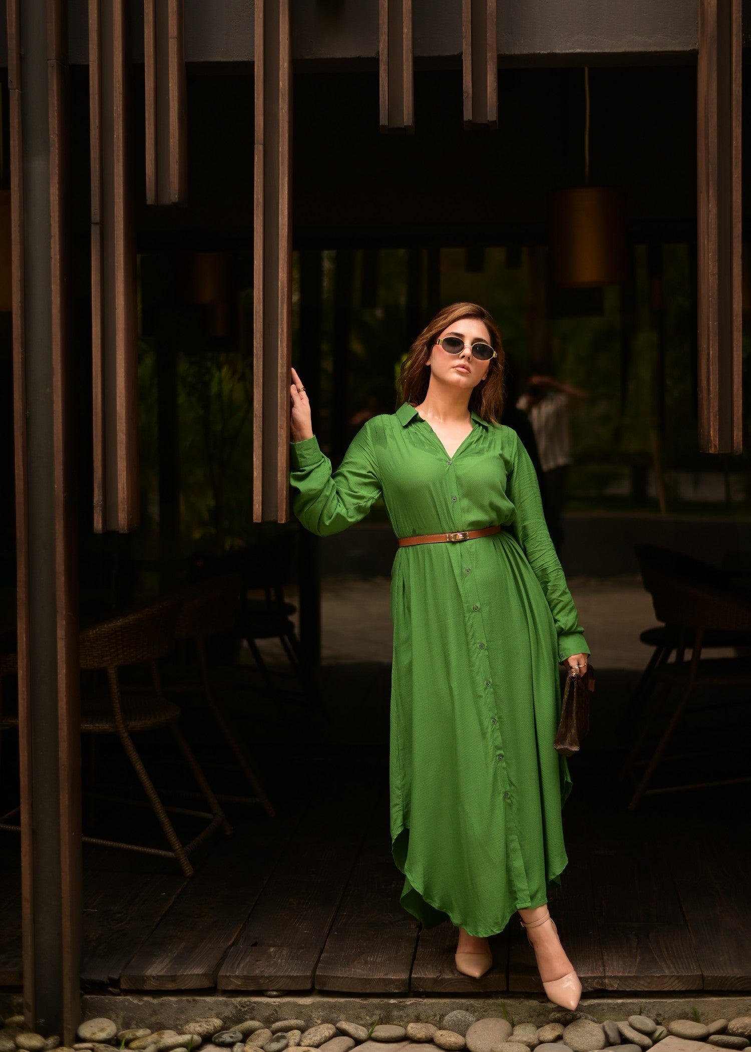 linen Dress in Green