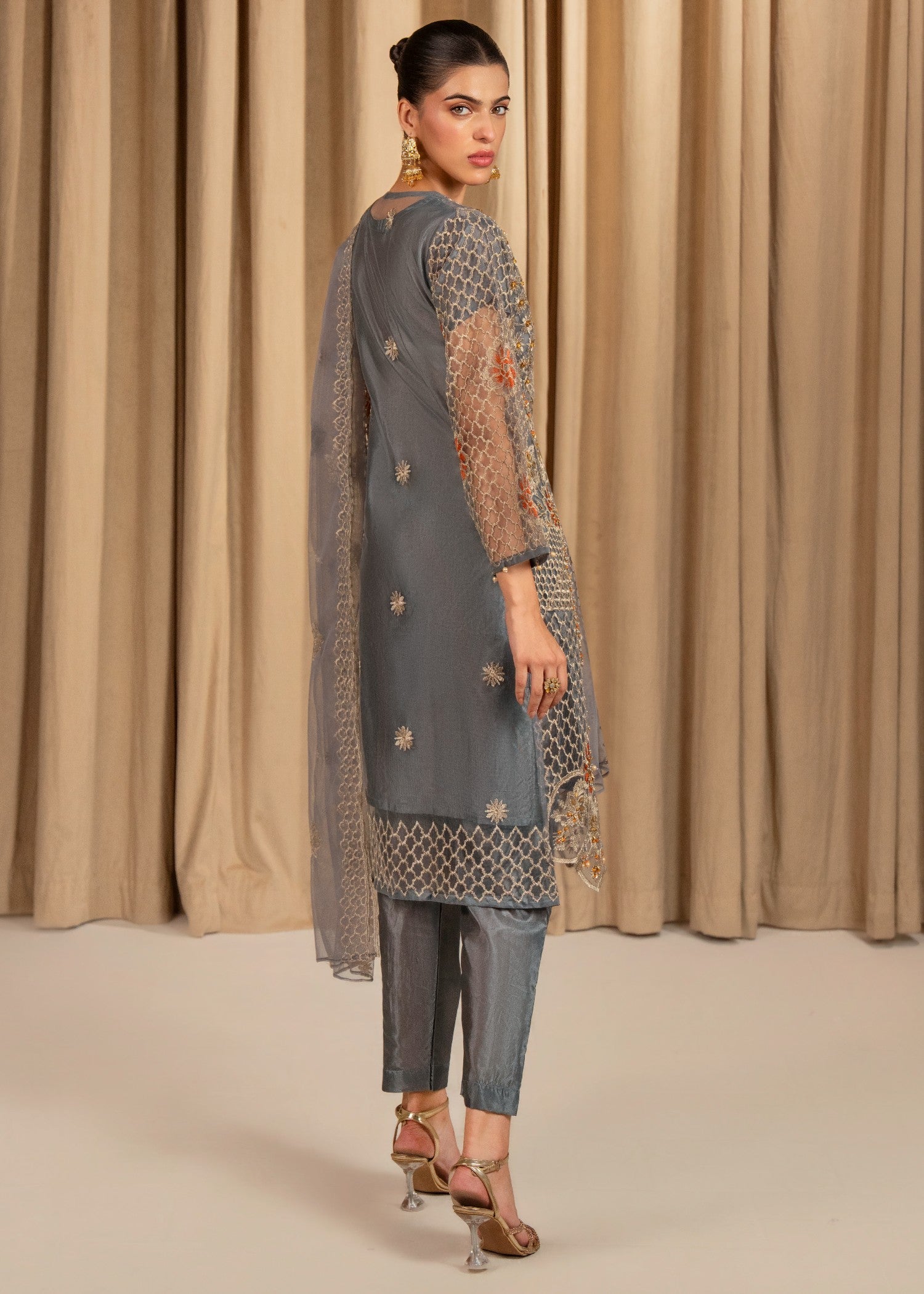 net Gown in Grey