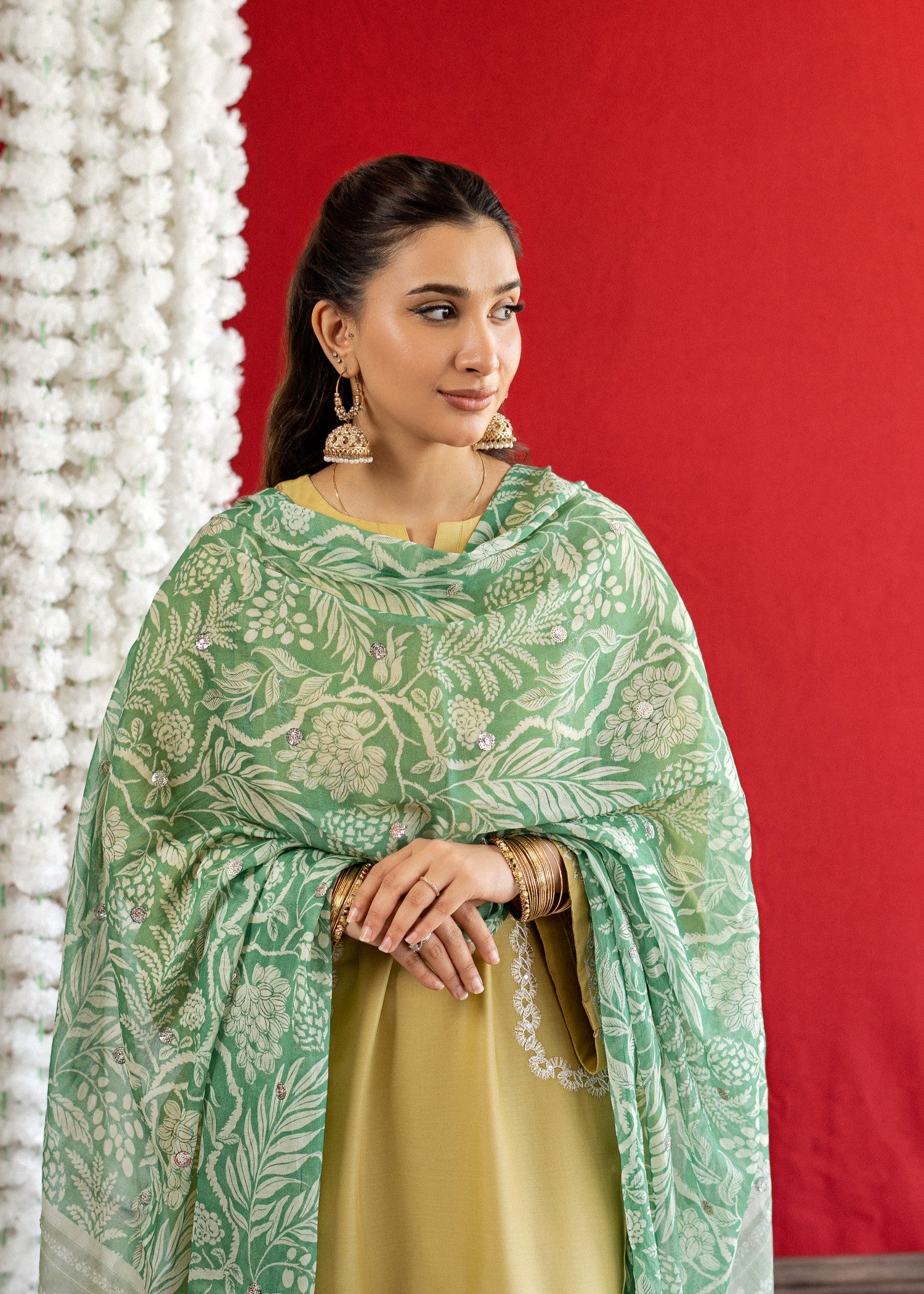 lawn Kurta Set in Mellow yellow