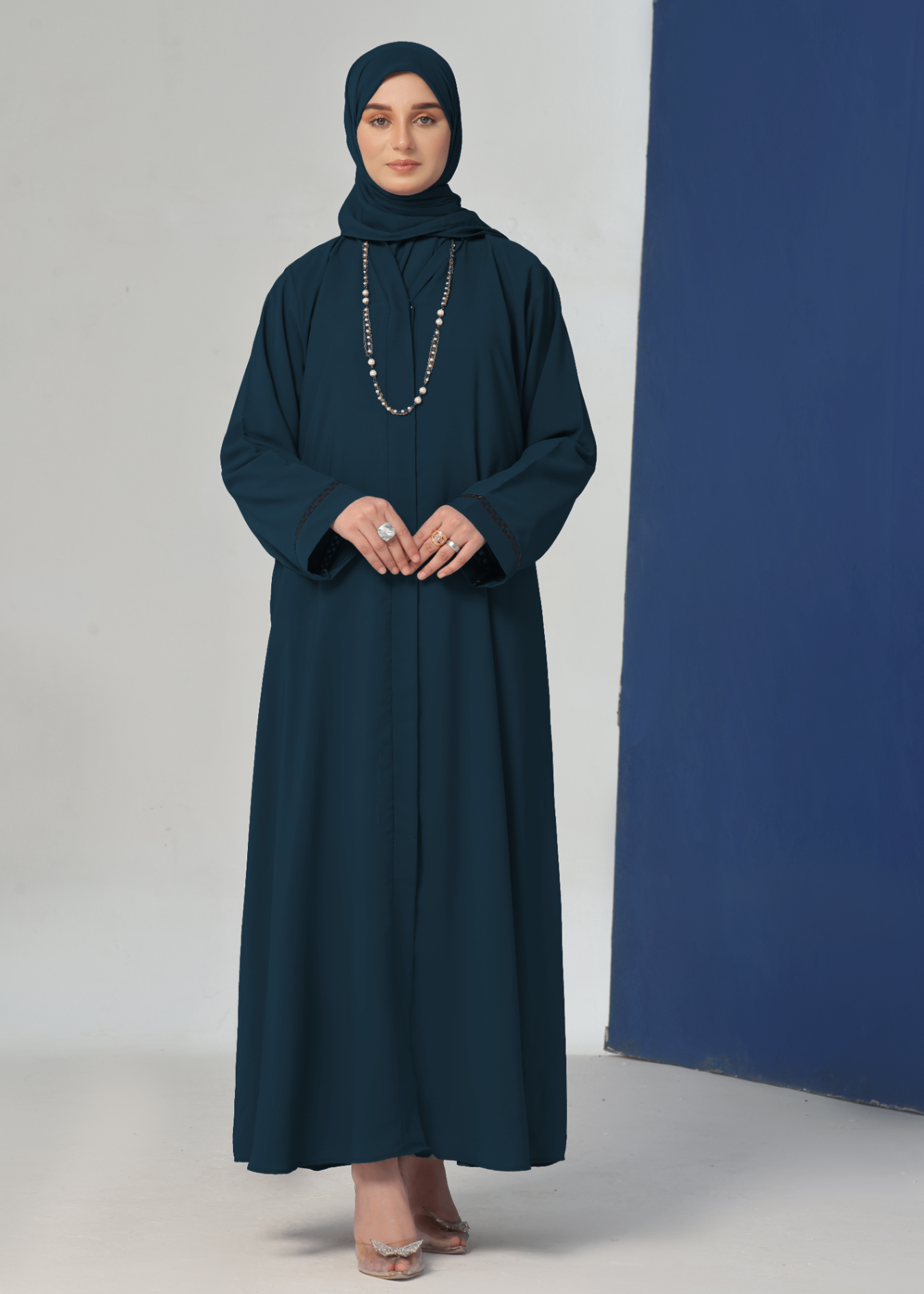 georgette Abaya in Teal