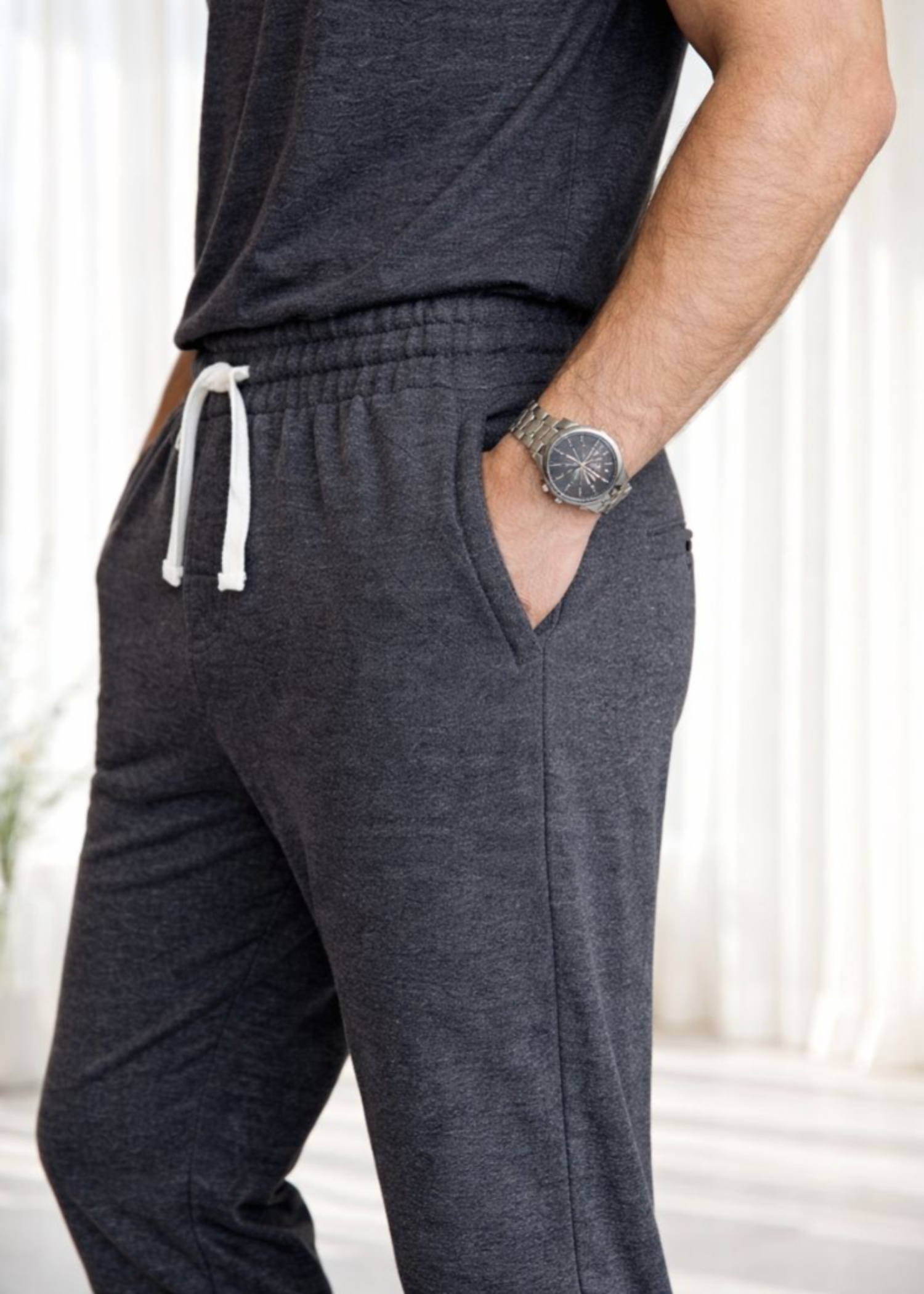 fleece Trousers in Charcoal