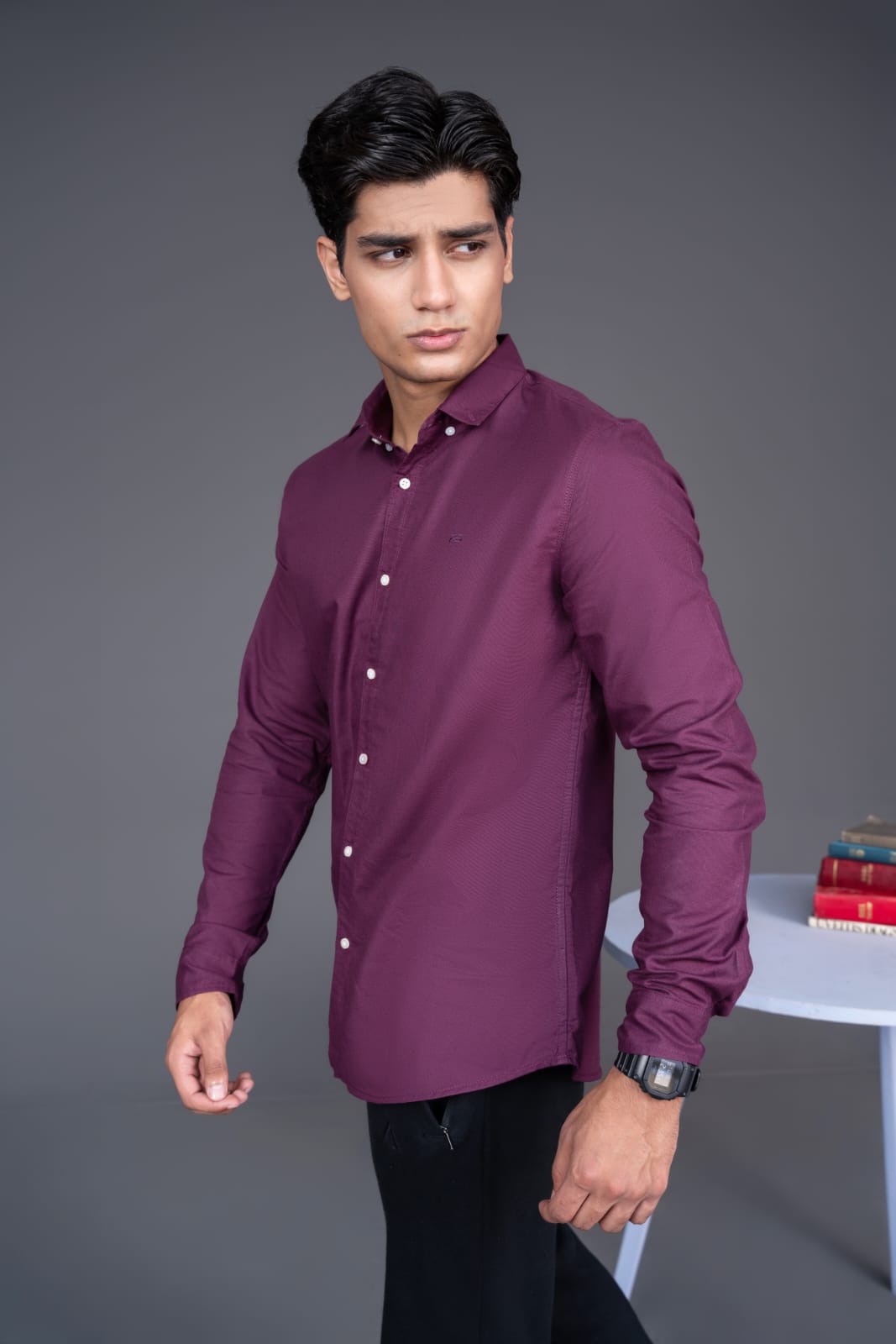 cotton Casual Shirt in Purple
