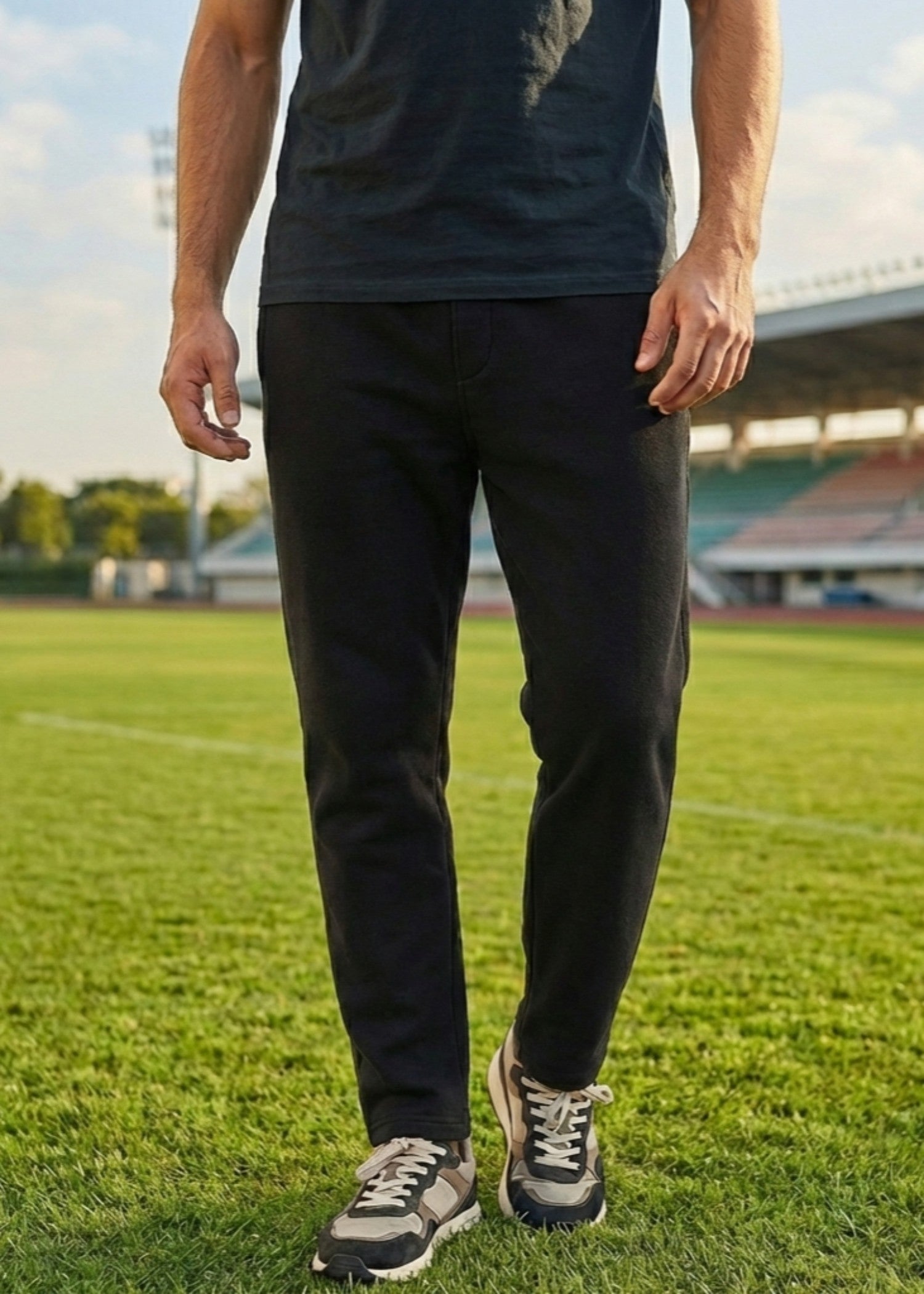 fleece Jogger Pants in Black