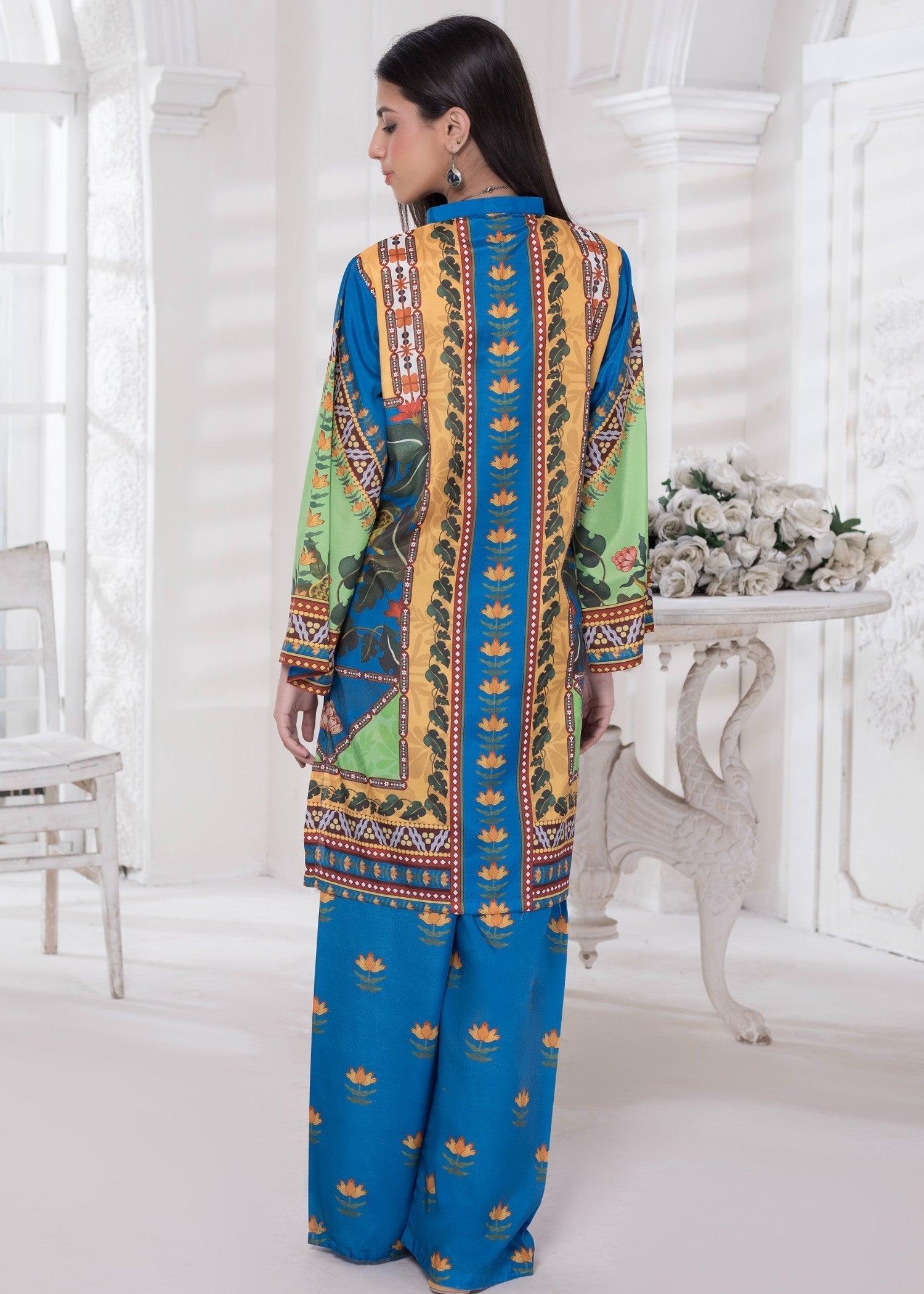 polyester crepe Co Ord Sets in Blue