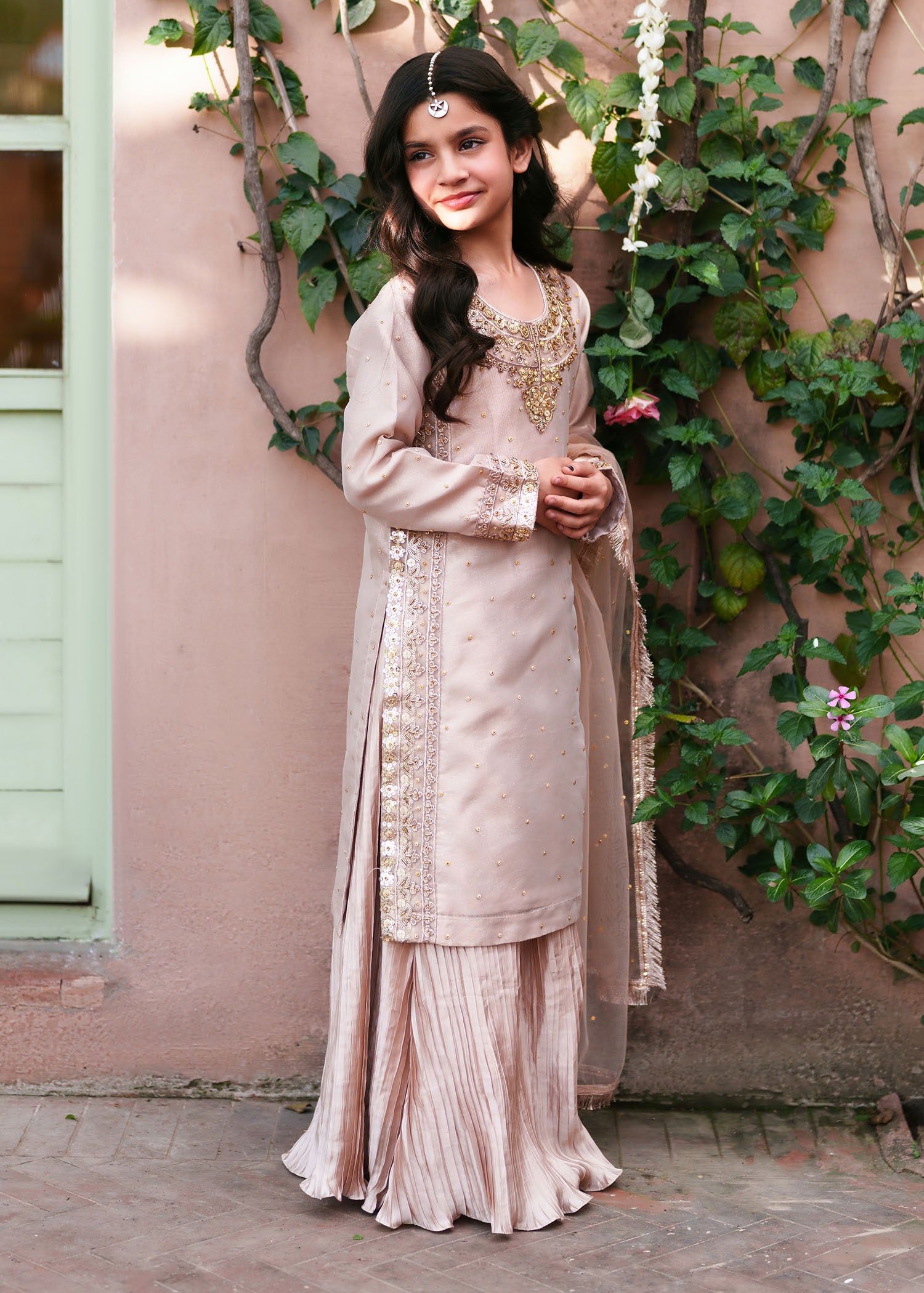 silk Lehenga in Pastel pink