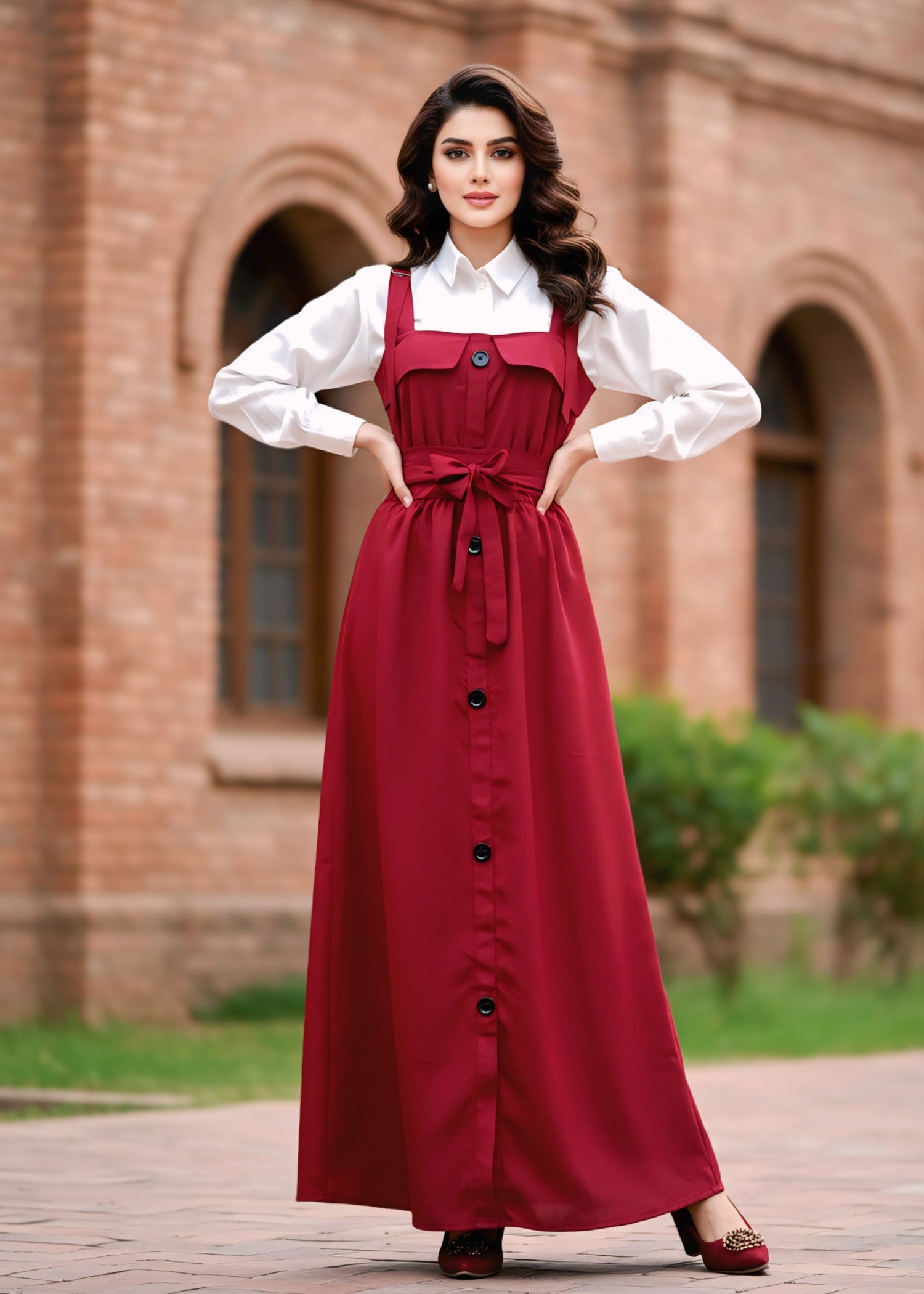 poly grip Dress in Red