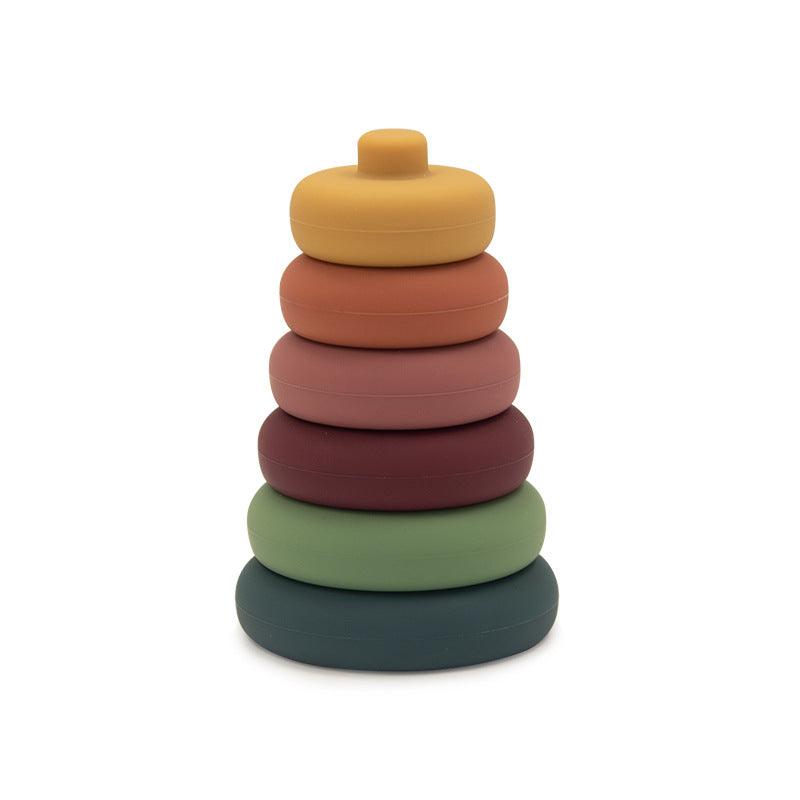 Stacking Toys Soft Silicone Stacking Blocks Rings Baby Sensory