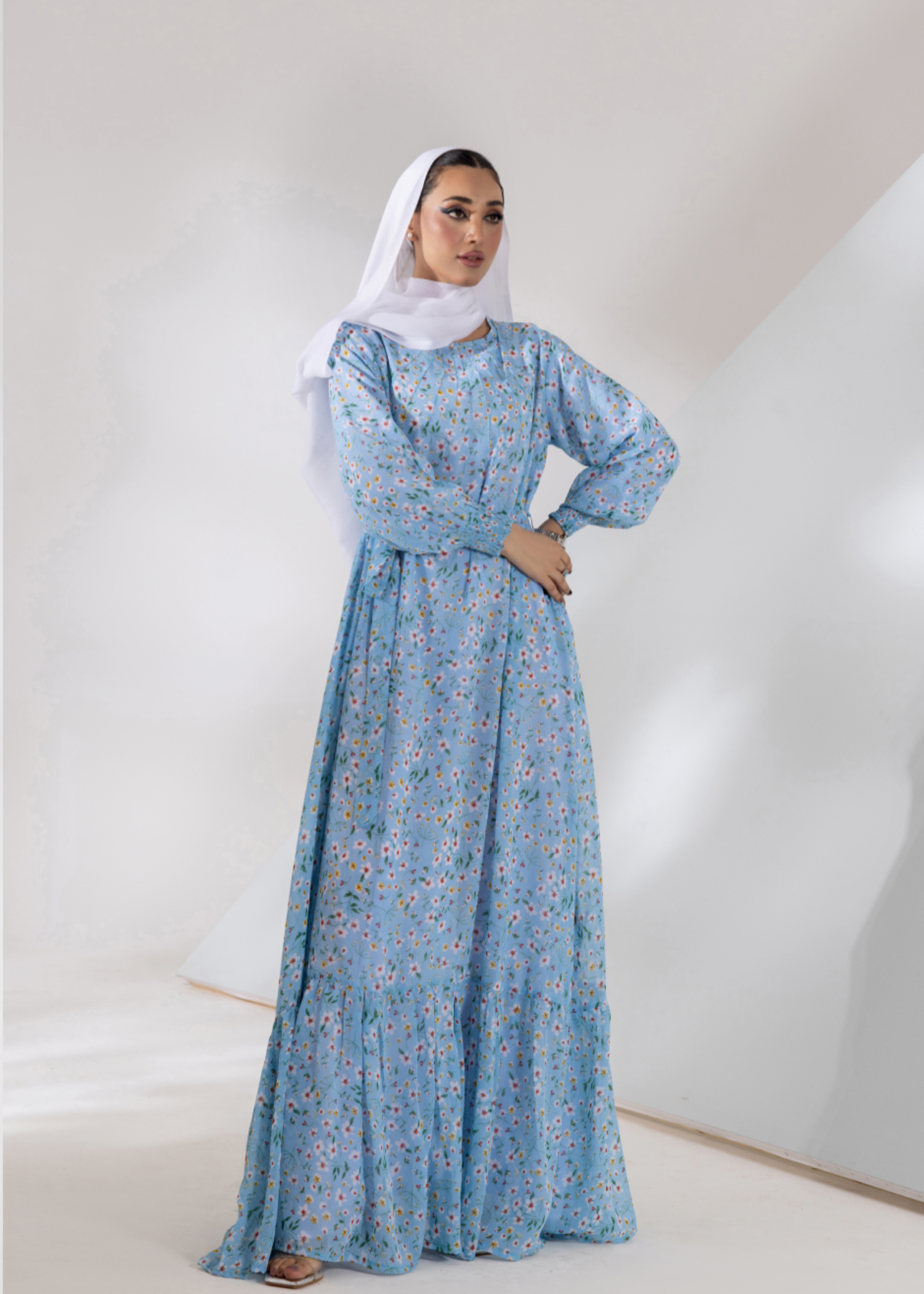 chiffon Maxi in Light blue