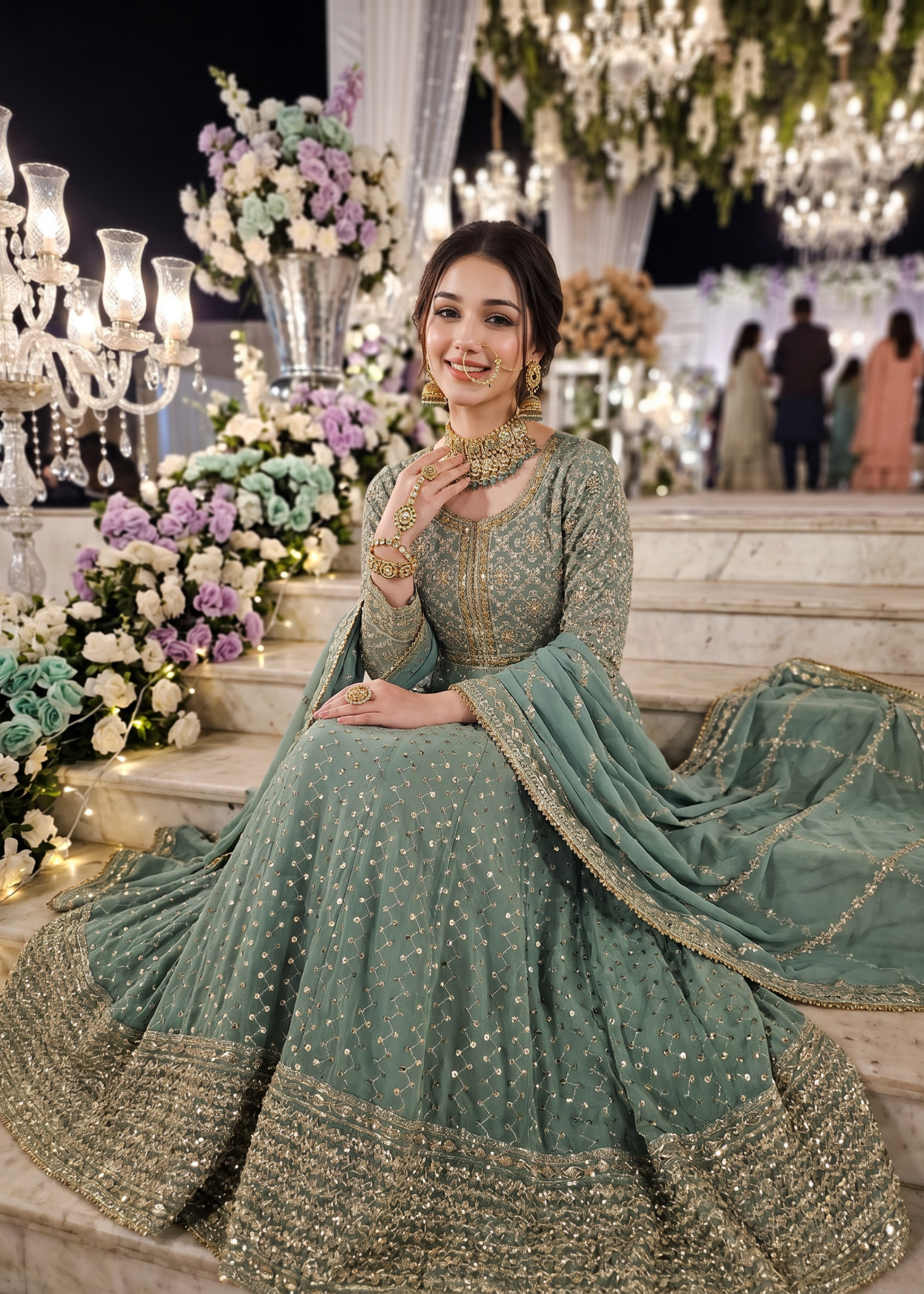 chiffon Maxi in Sage green