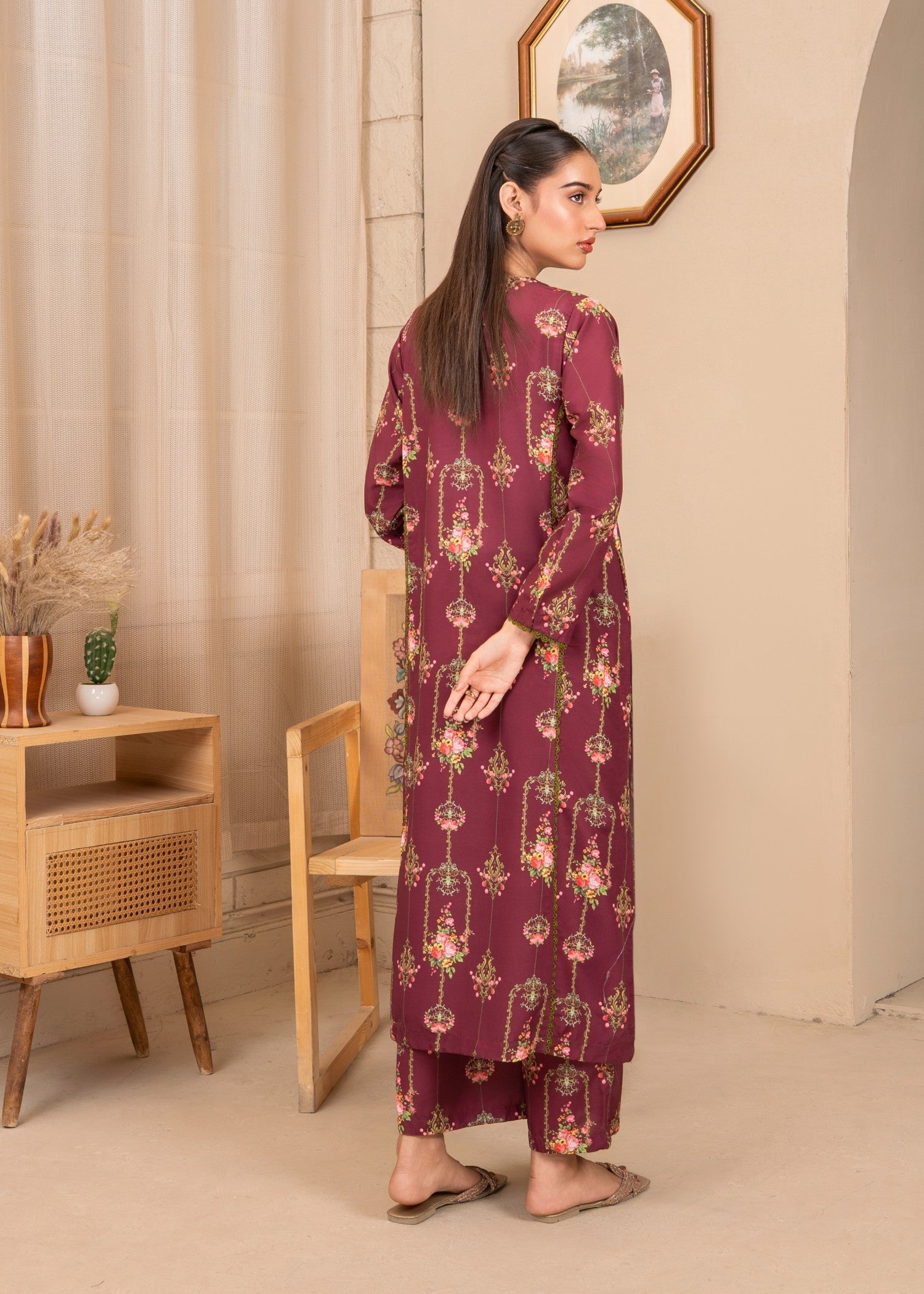 cambric Co Ord Sets in Burgundy