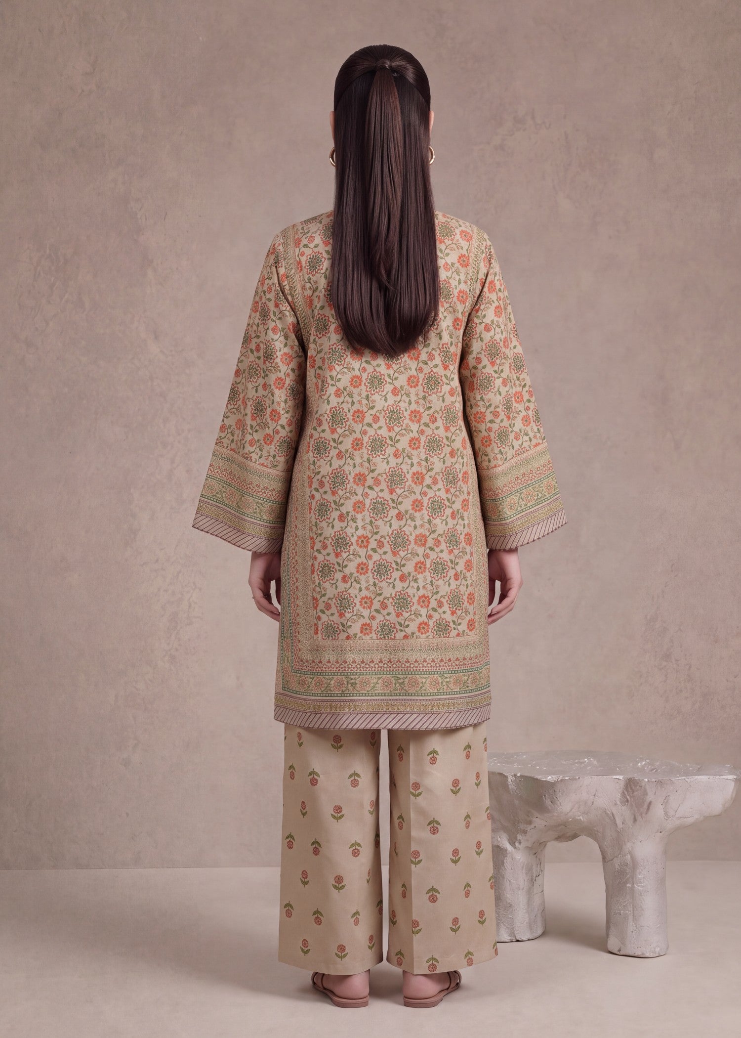 polyester crepe Co Ord Sets in Camel brown