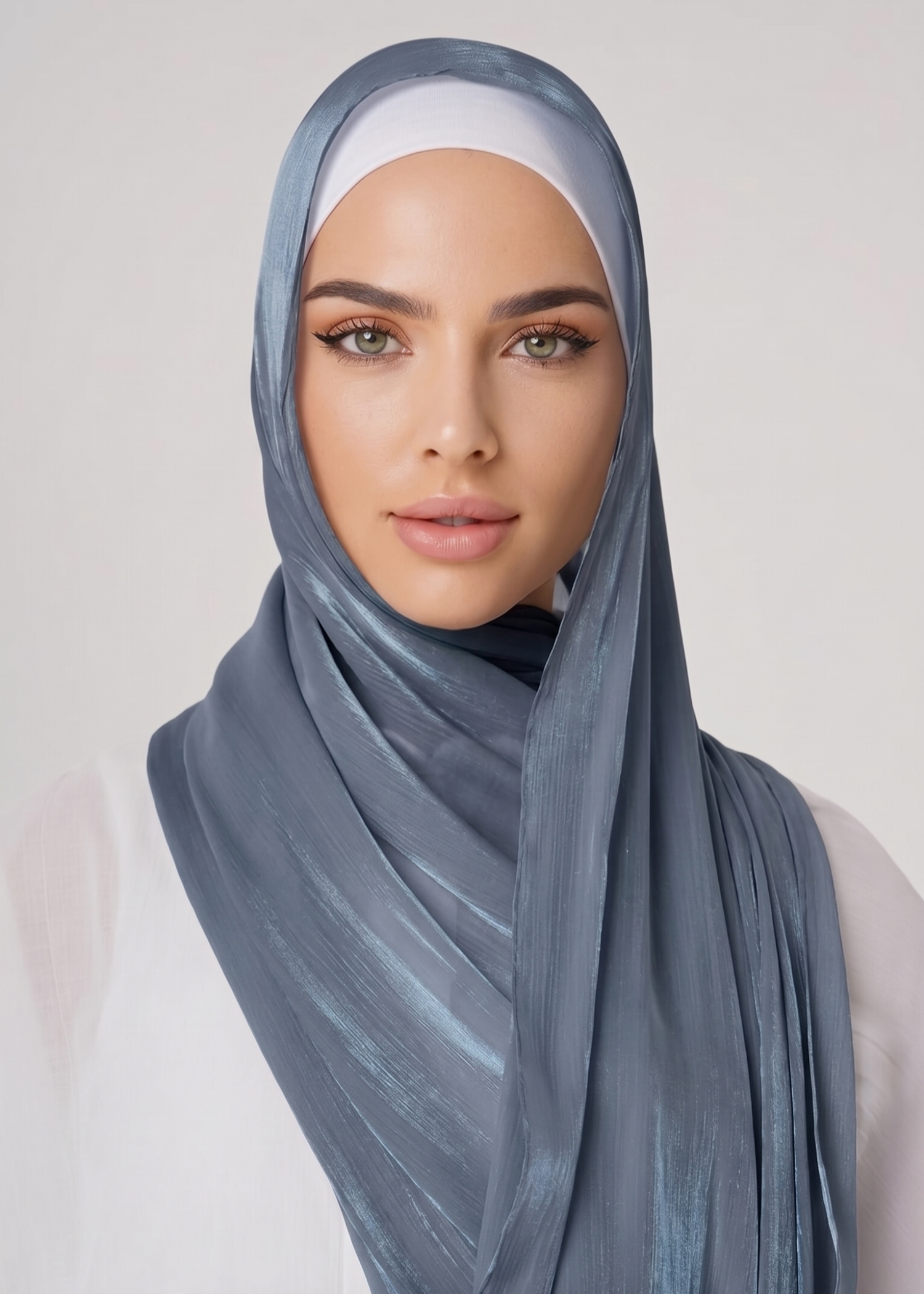 organza Hijab in Slate blue