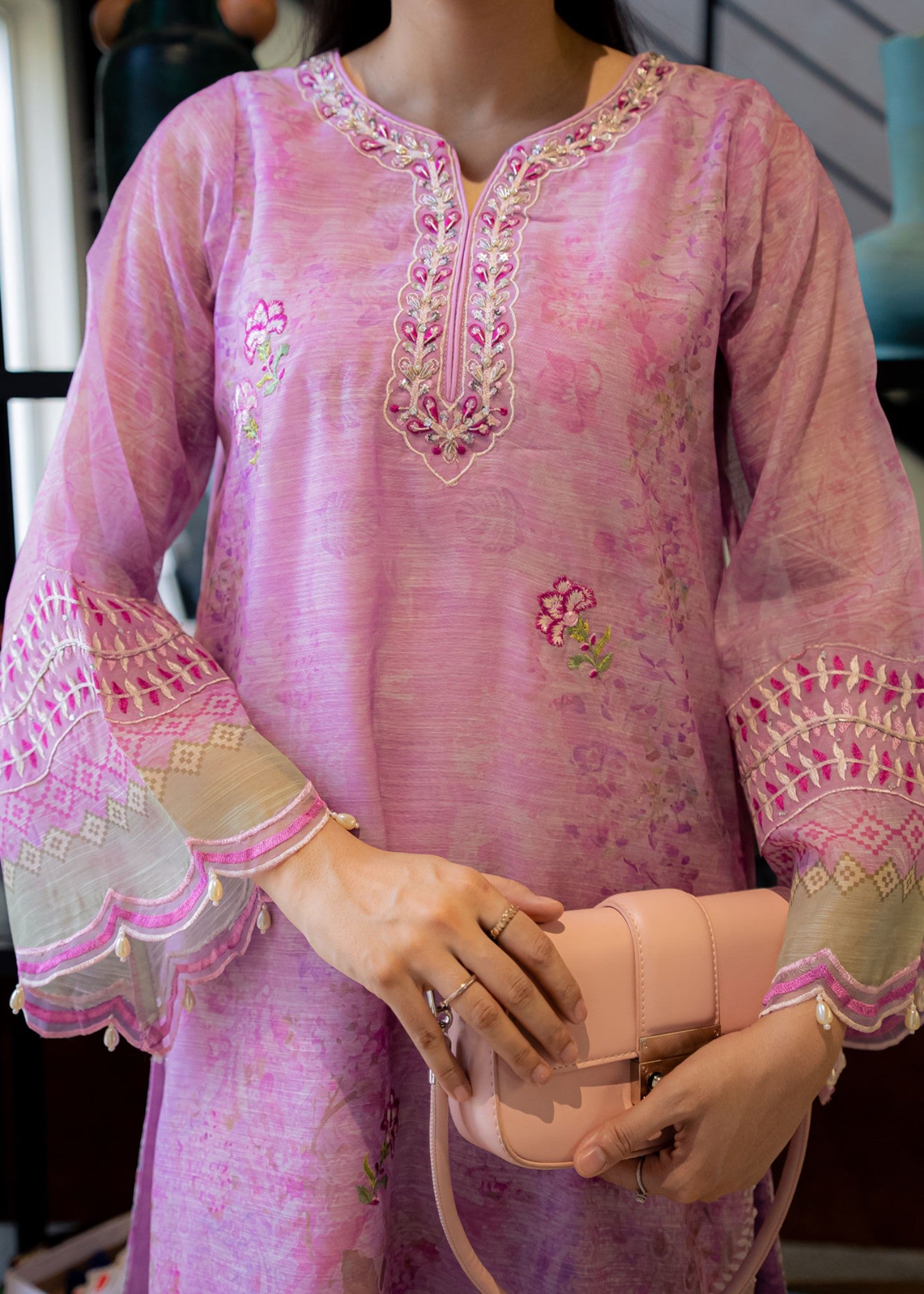 manaar Kurta Set in Lilac
