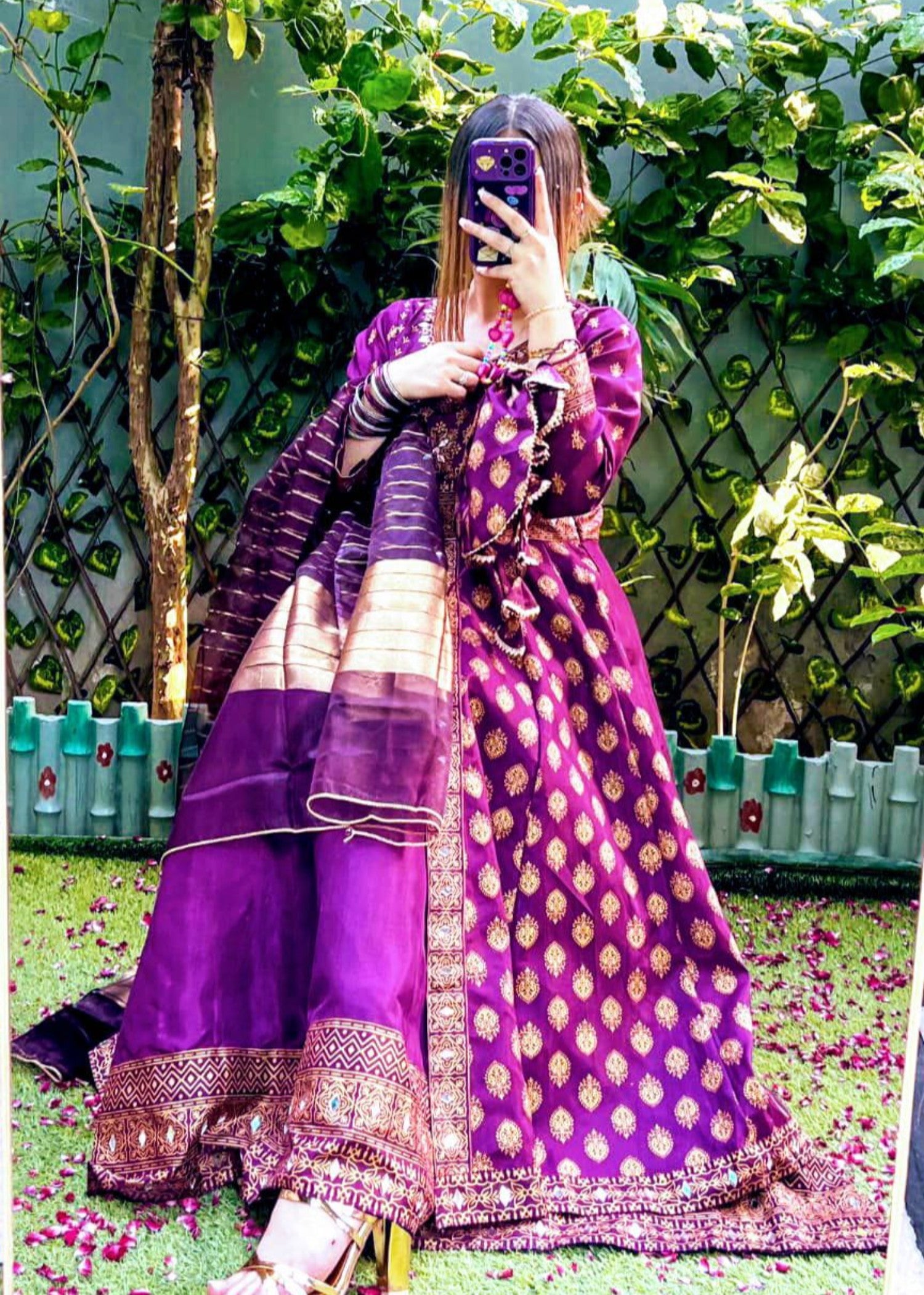 cotton satin Maxi in Purple heart