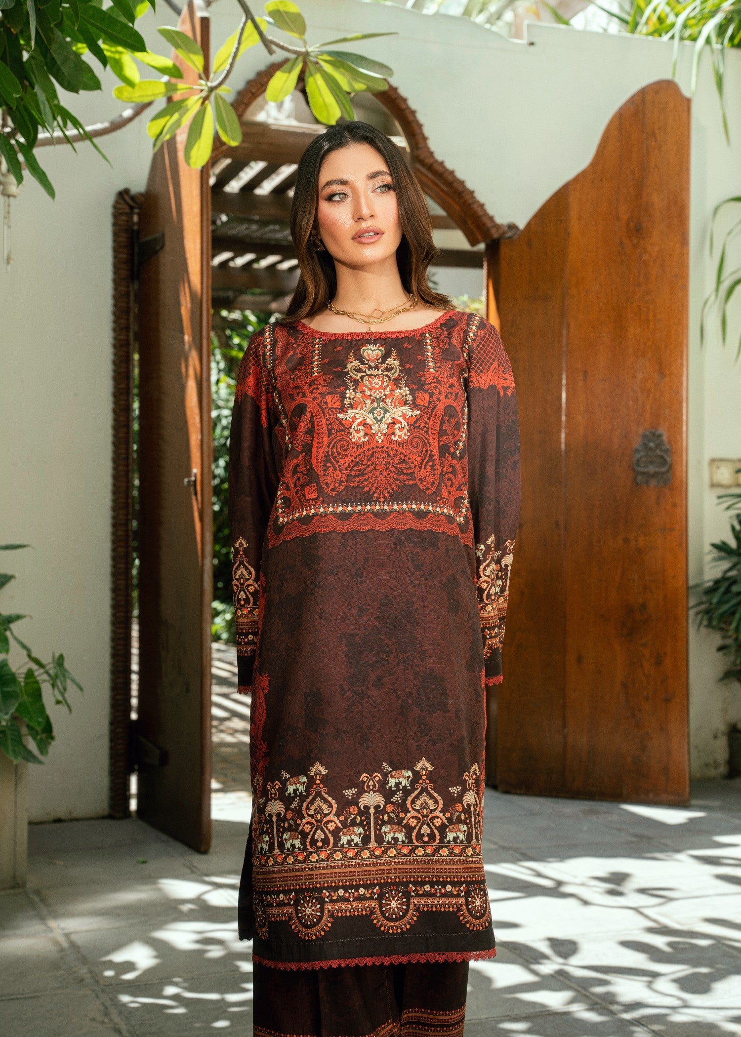 slub lawn Co Ord Sets in Brown