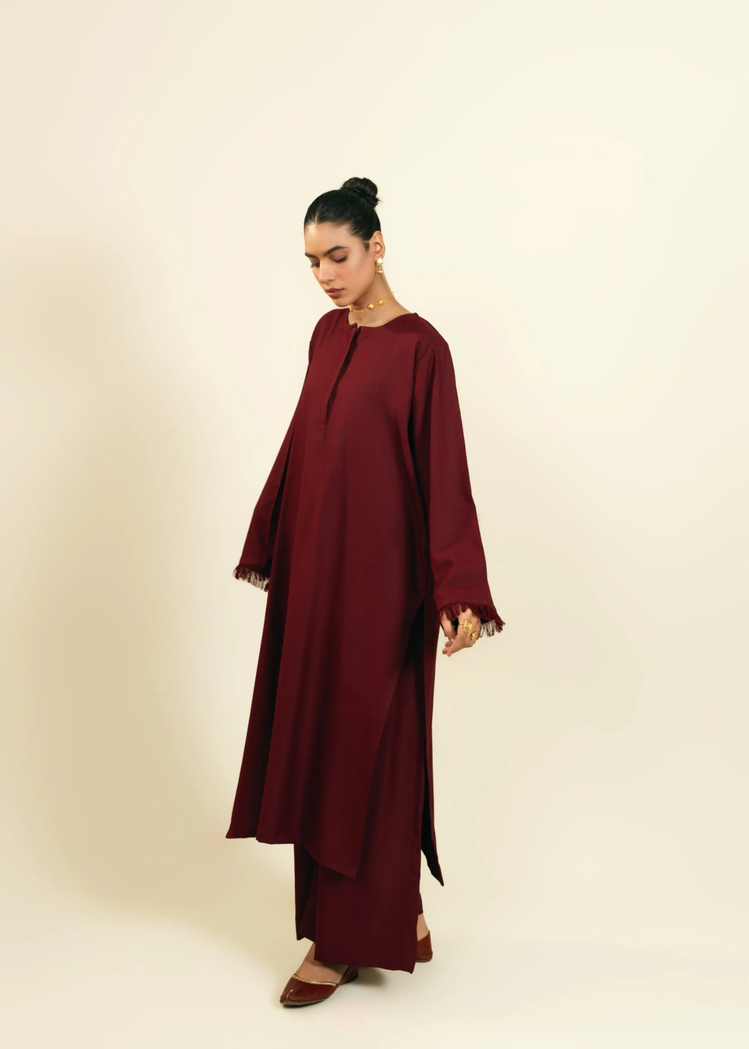 marina Kurta Set in Burgundy