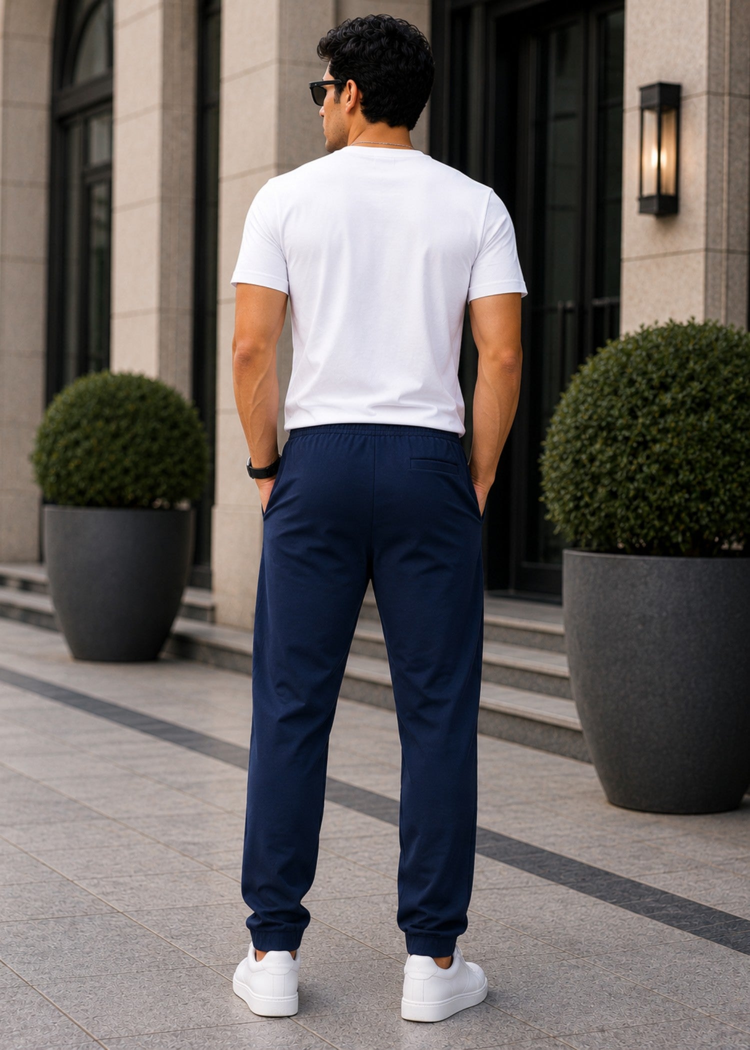 cotton Trousers in Moonlight blue