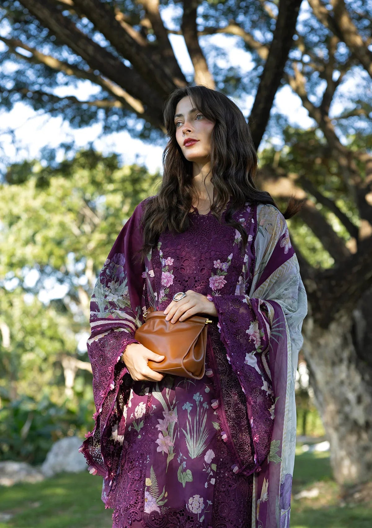 Signature Embroidered Lawn Prints – ESA-5B DARLING PLUM
